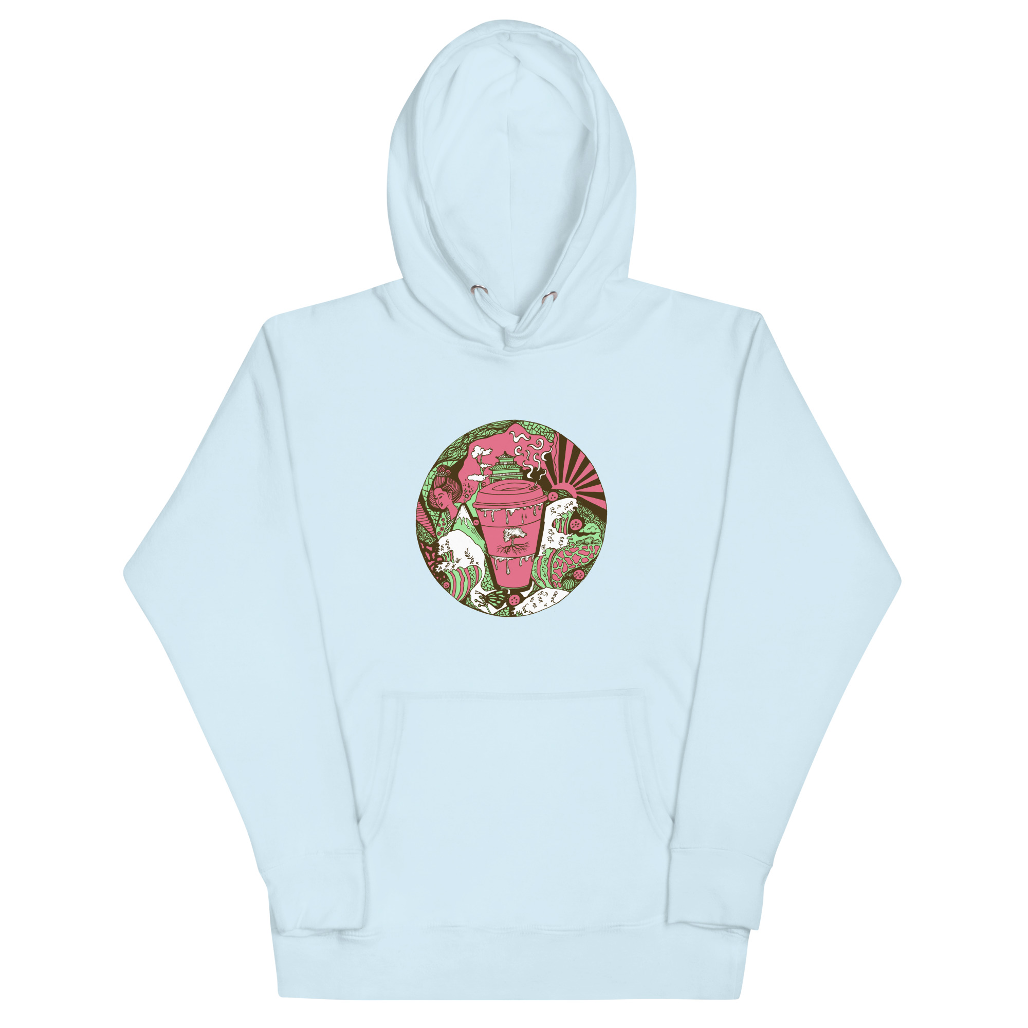 Pink and Green Coffee in Japan - Coffee Hoodie - Image 6