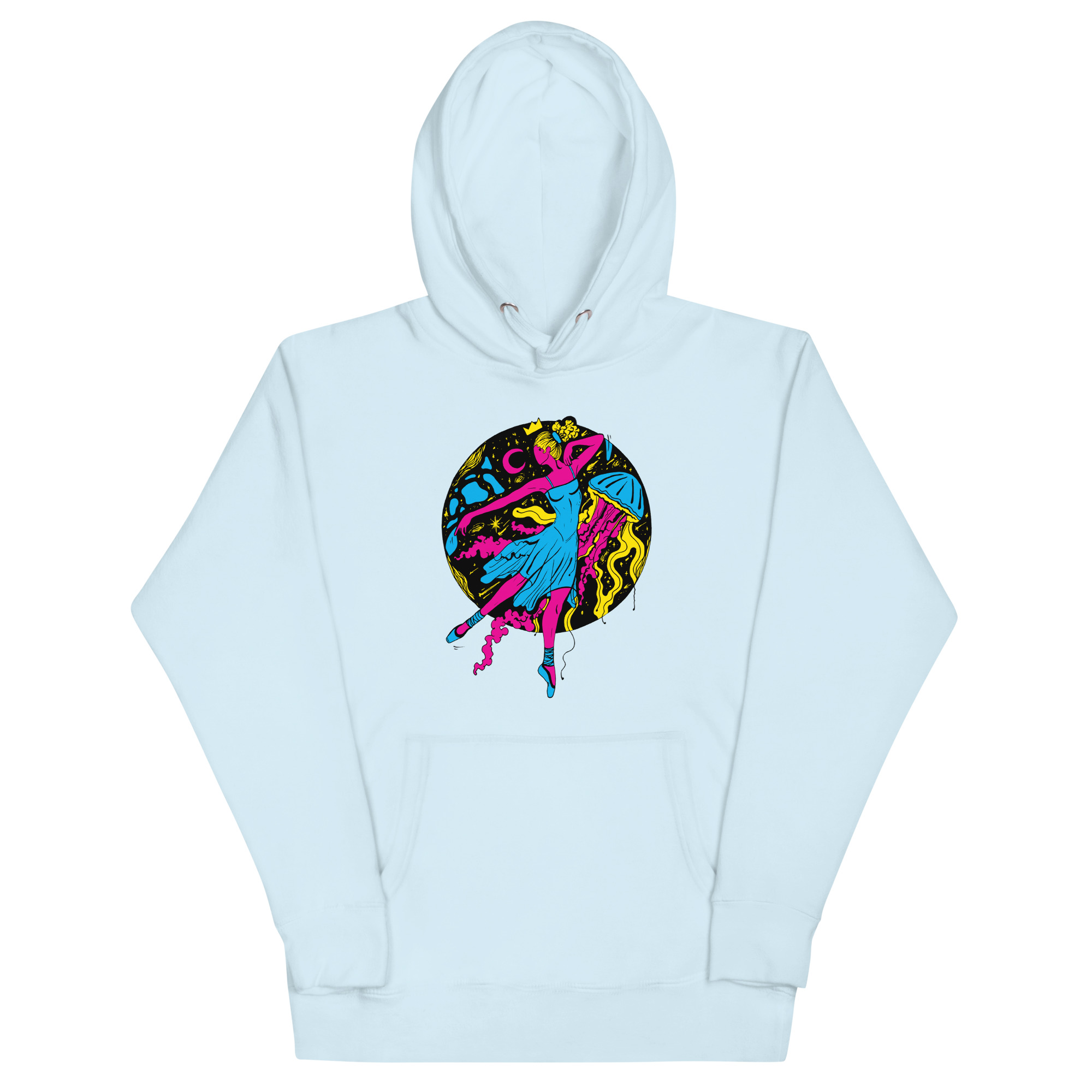 Pink and Green The Oceanic Dancer | Ballerina Drawing Hoodie - Image 6