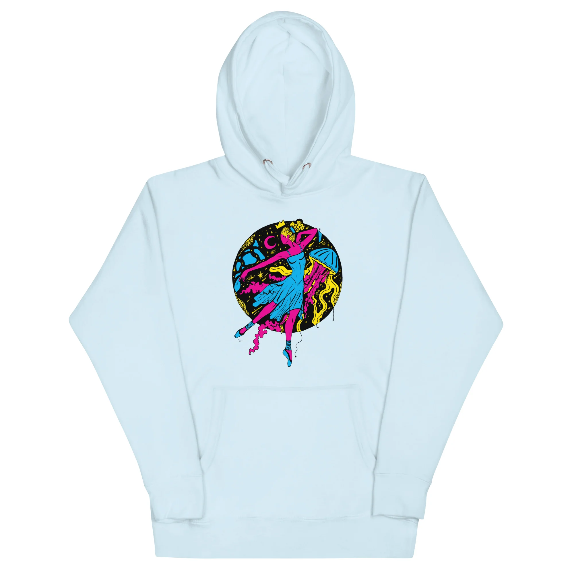 Pink and Green The Oceanic Dancer | Ballerina Drawing Hoodie - Image 6