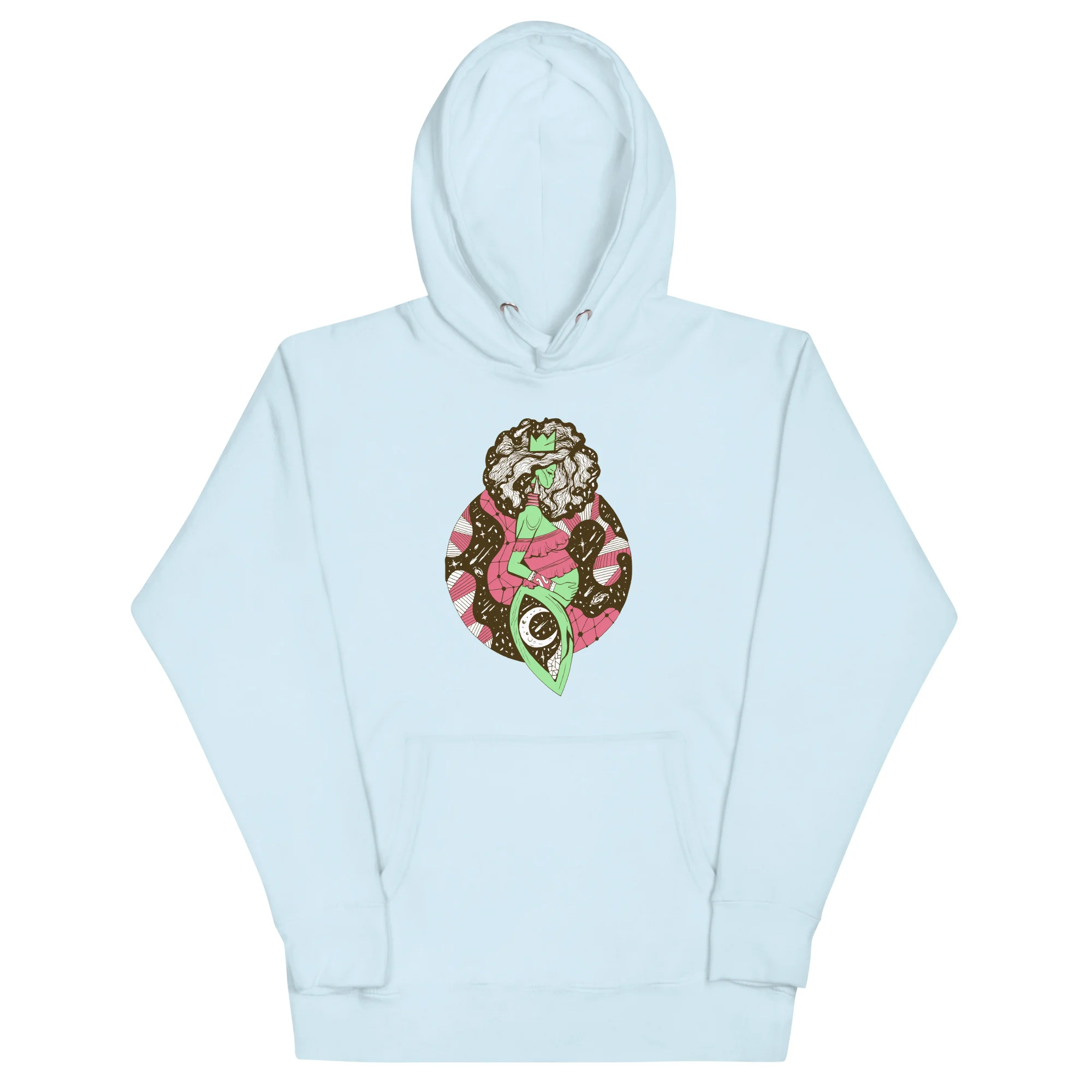 Pink and Green Birth of Sahelle | Art gift for Mom Hoodie - Image 6