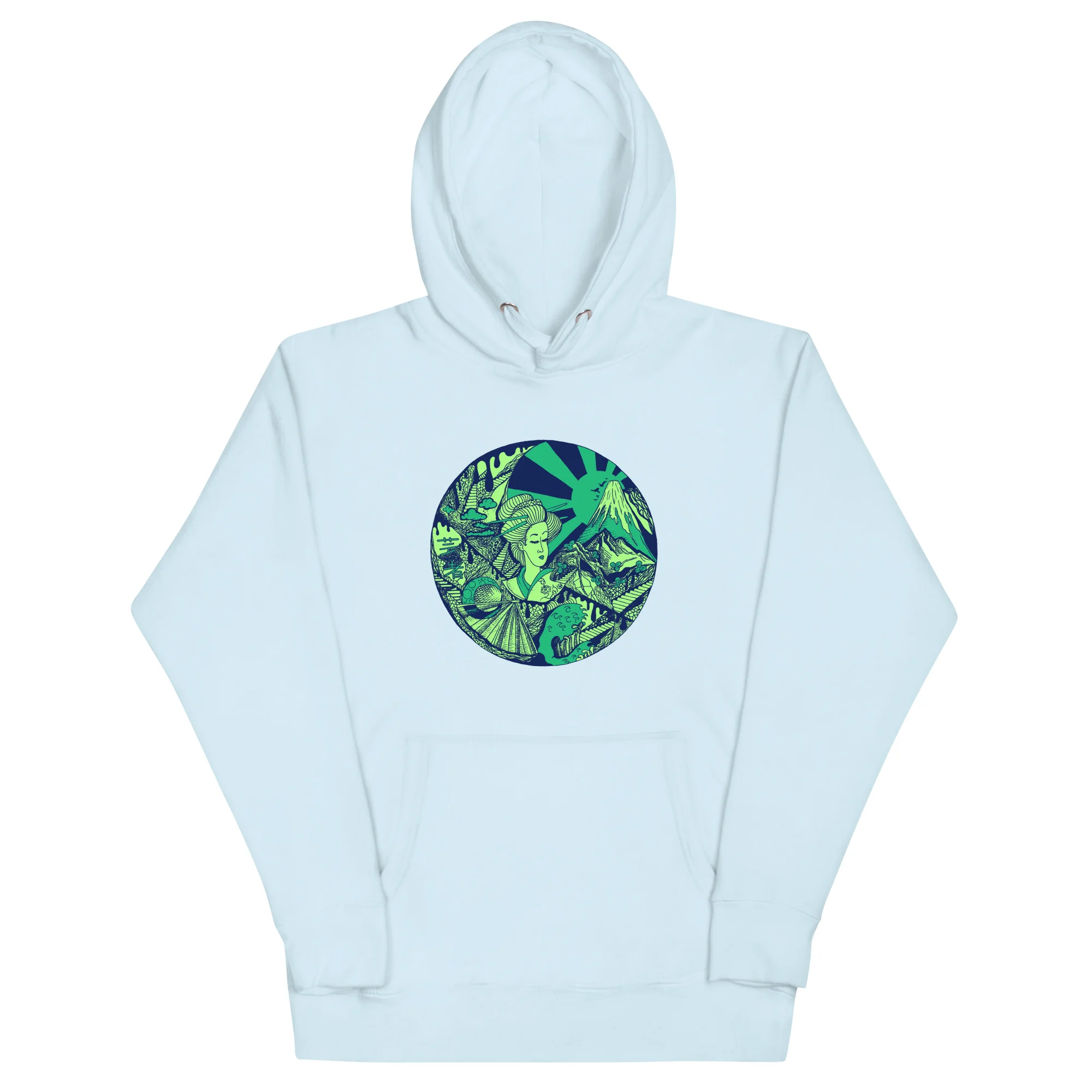 Green Dreaming of Japan - Japanese Circle Hoodie - Image 6