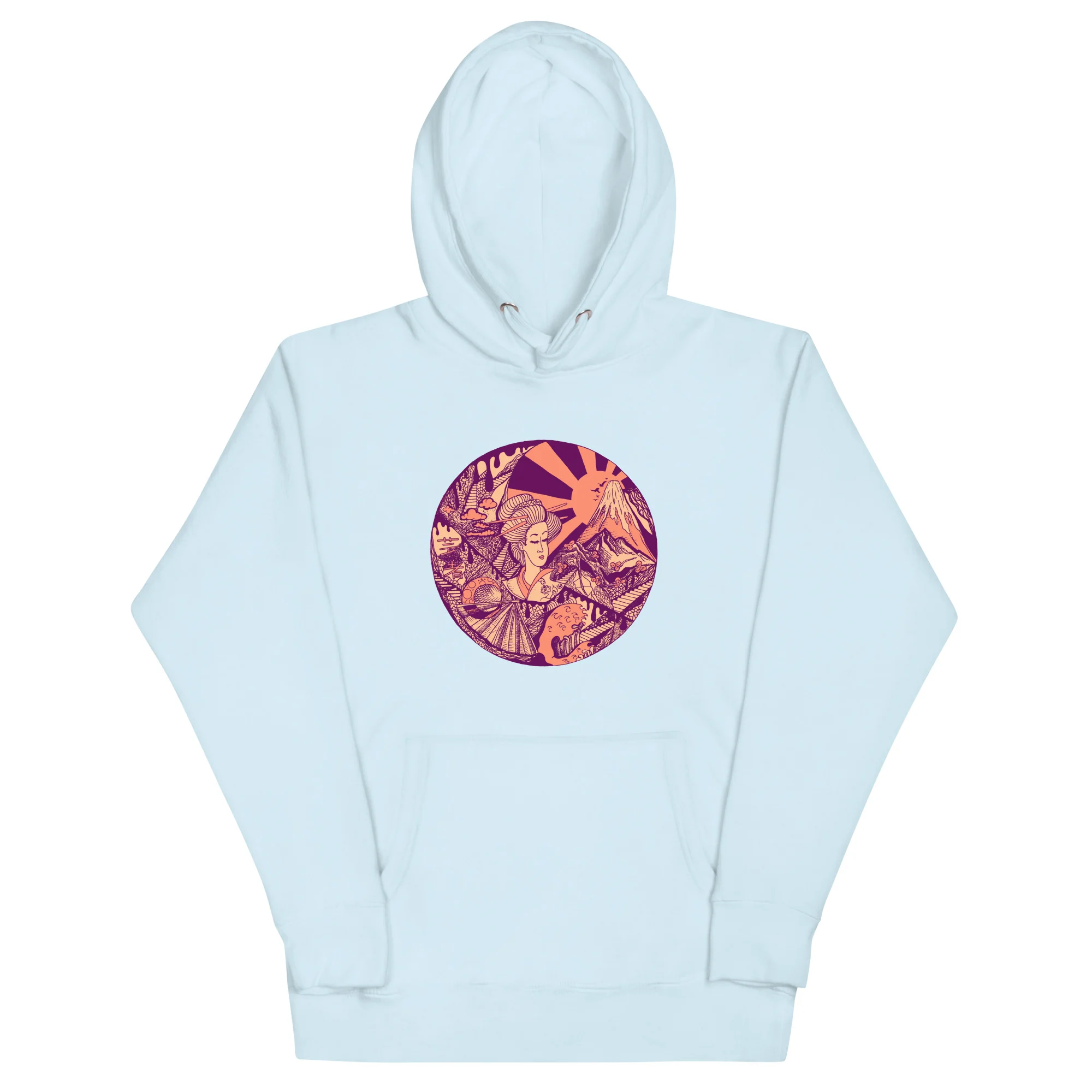 Peach Dreaming of Japan - Japanese Circle Hoodie - Image 6