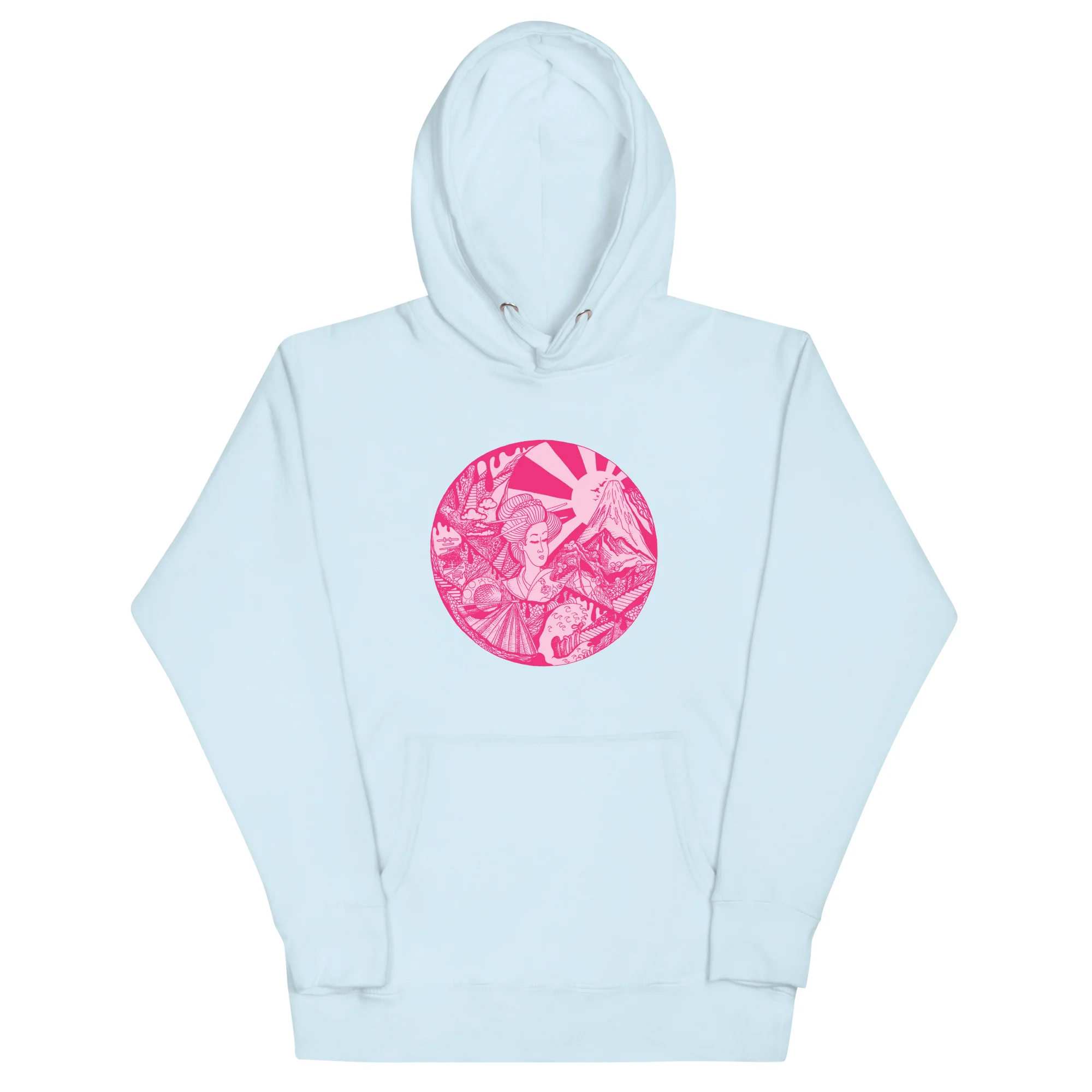 Pink Dreaming of Japan - Japanese Circle Hoodie - Image 6