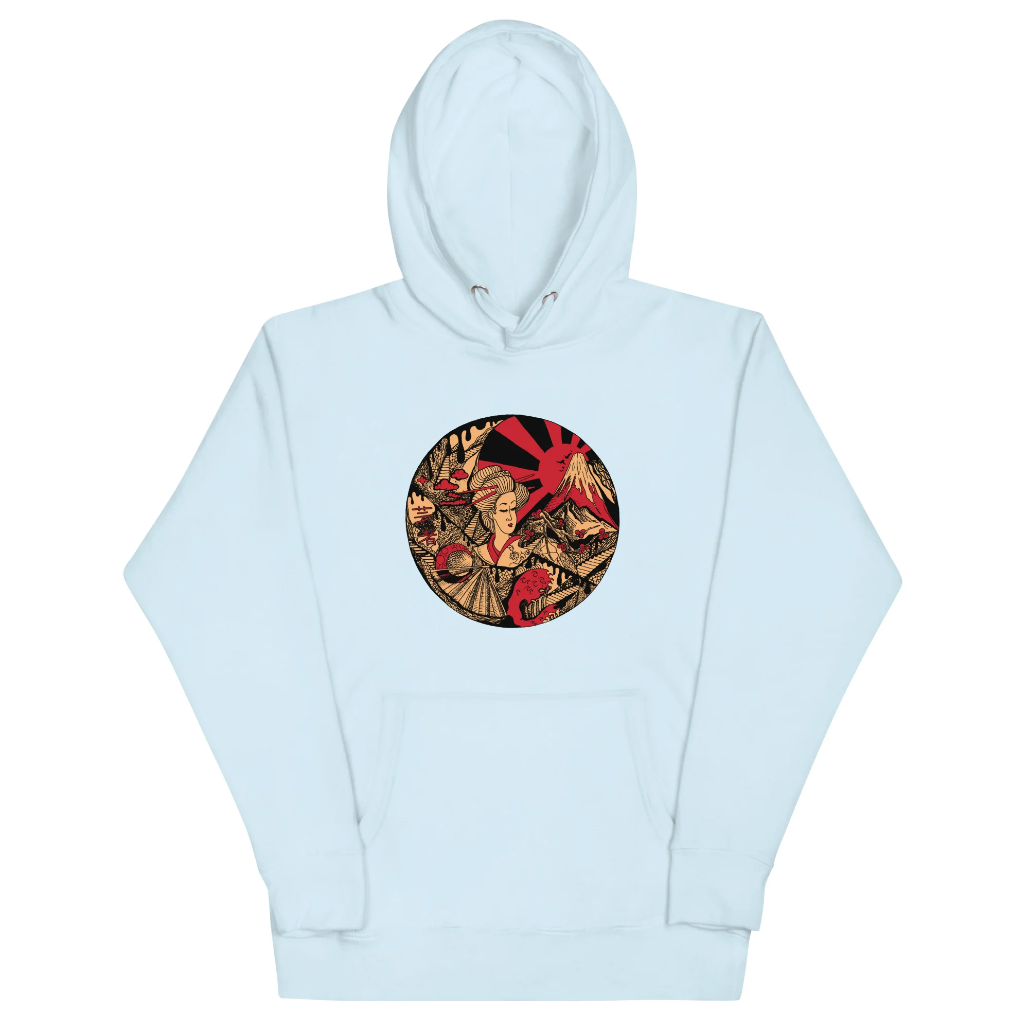 Cream and Red Dreaming of Japan - Japanese Circle Hoodie - Image 6