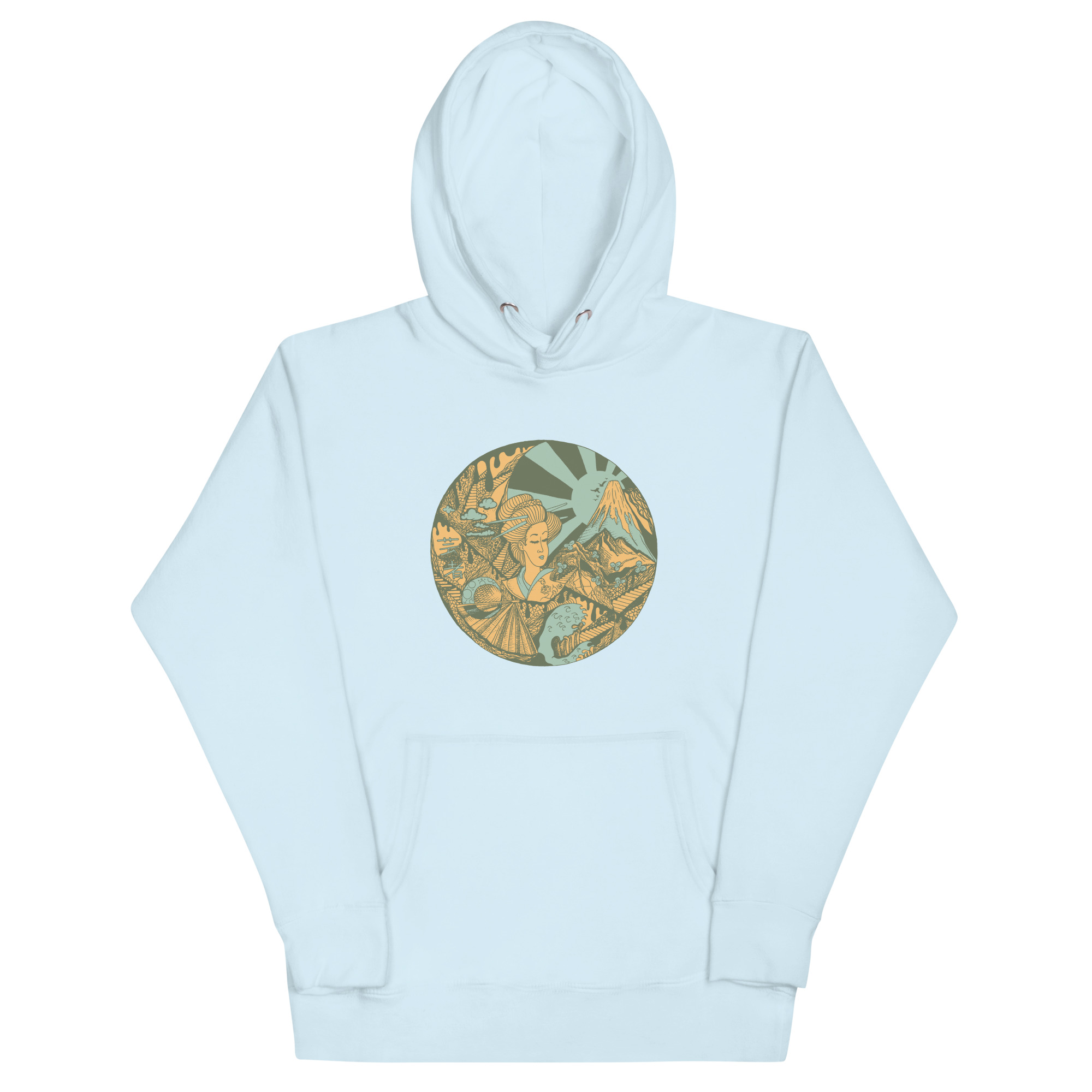 Sage Green Dreaming of Japan - Japanese Circle Hoodie - Image 6