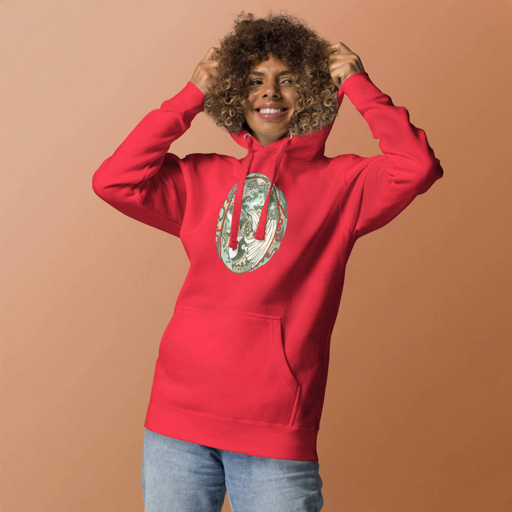 Sage Green Koi of Balance - Koi Fish Hoodie - Image 2