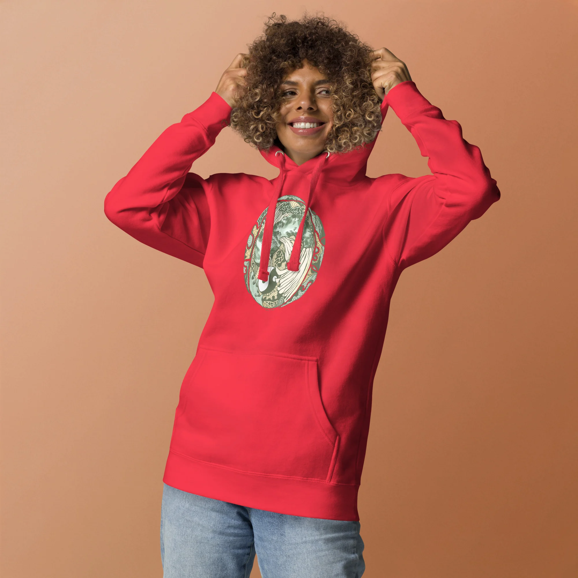 Sage Green Koi of Balance - Koi Fish Hoodie - Image 2