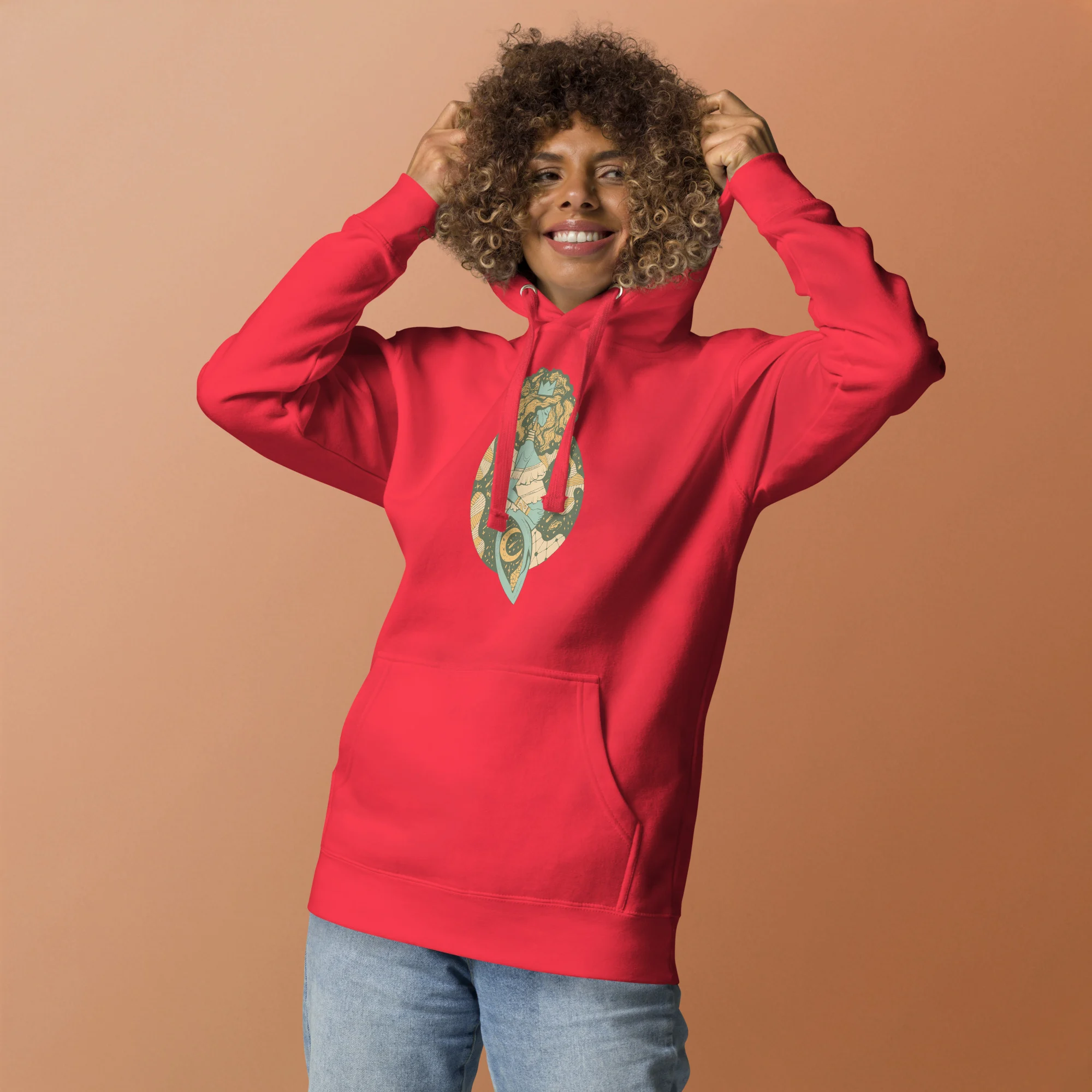 Sage Green Birth of Sahelle | Art gift for Mom Hoodie - Image 2