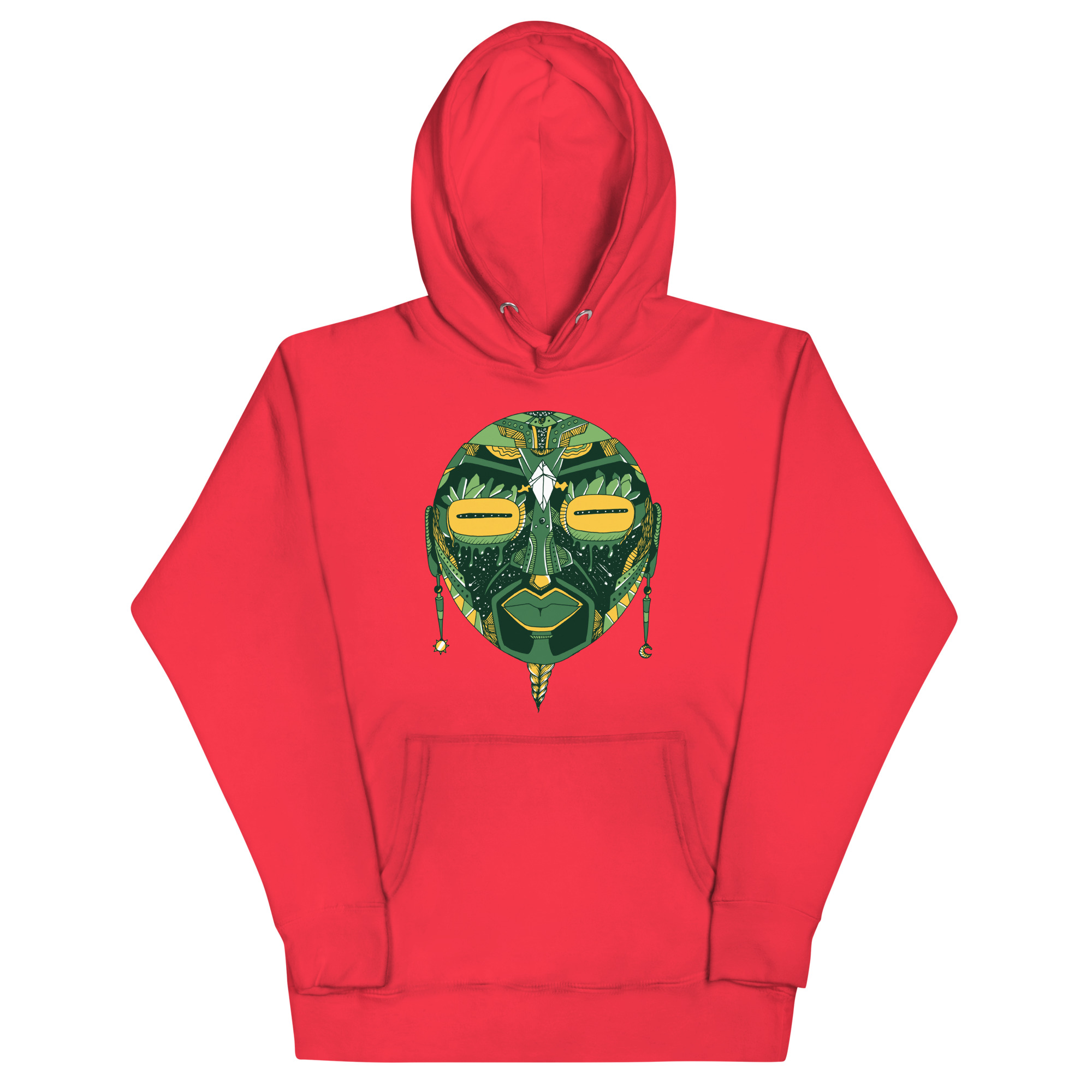 Forrest Green African Mask No. 2 - African Hoodie - Image 5