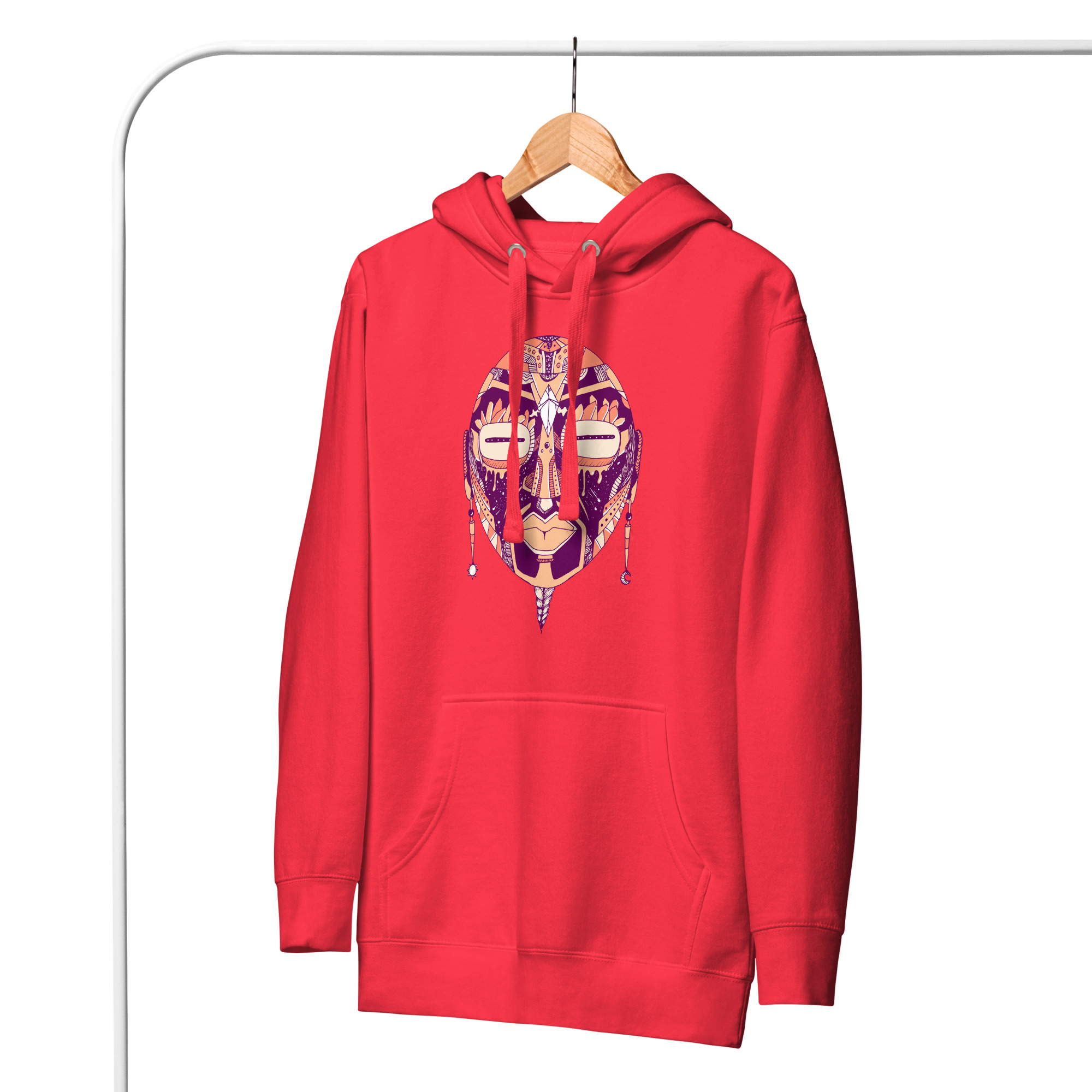 Peach African Mask No. 2 - African Hoodie - Image 4