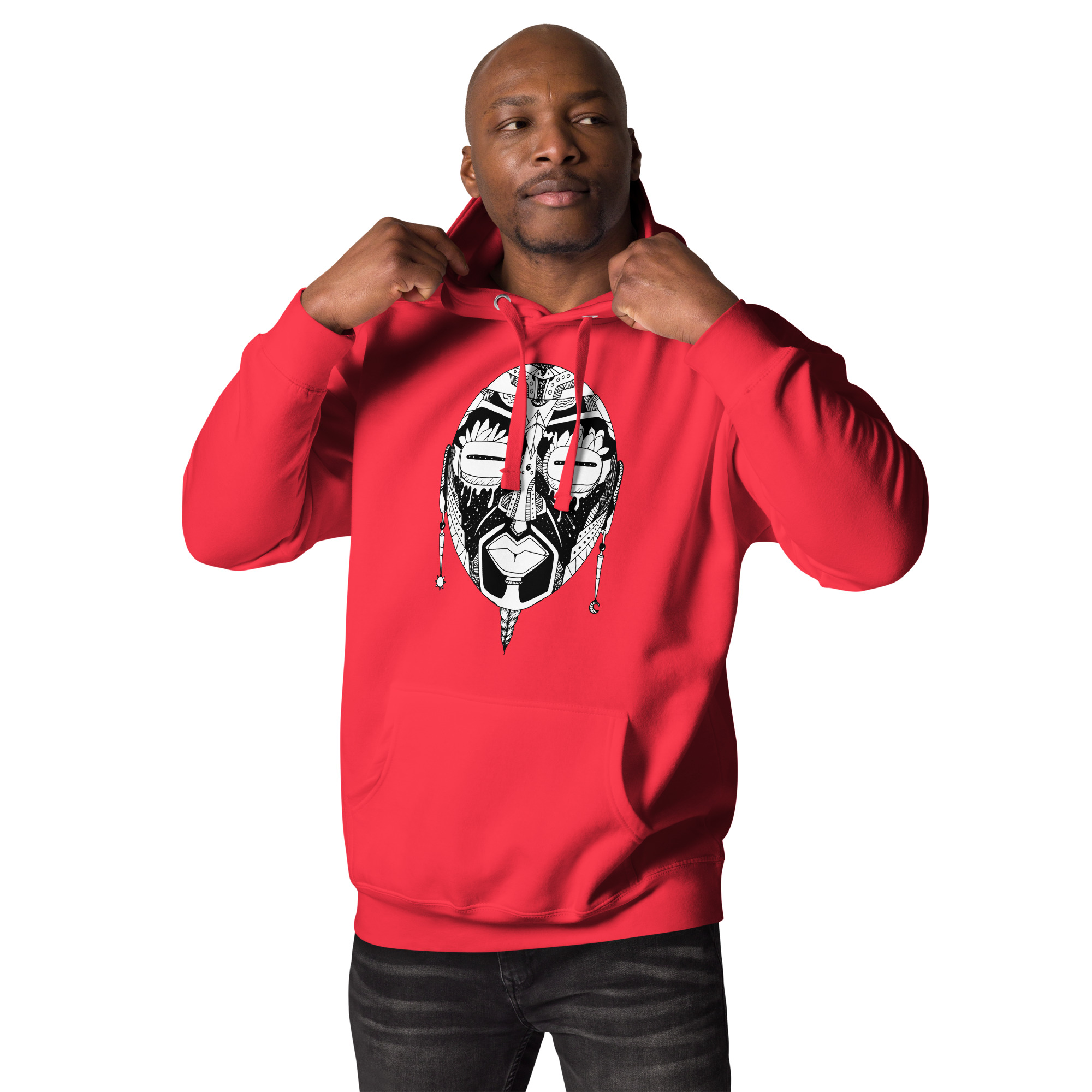 African Mask No. 2 - African Hoodie - Image 3