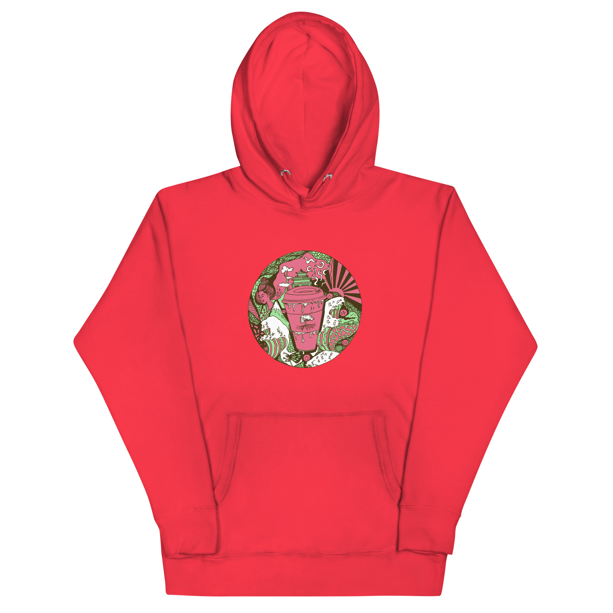 Pink and Green Coffee in Japan - Coffee Hoodie - Image 5
