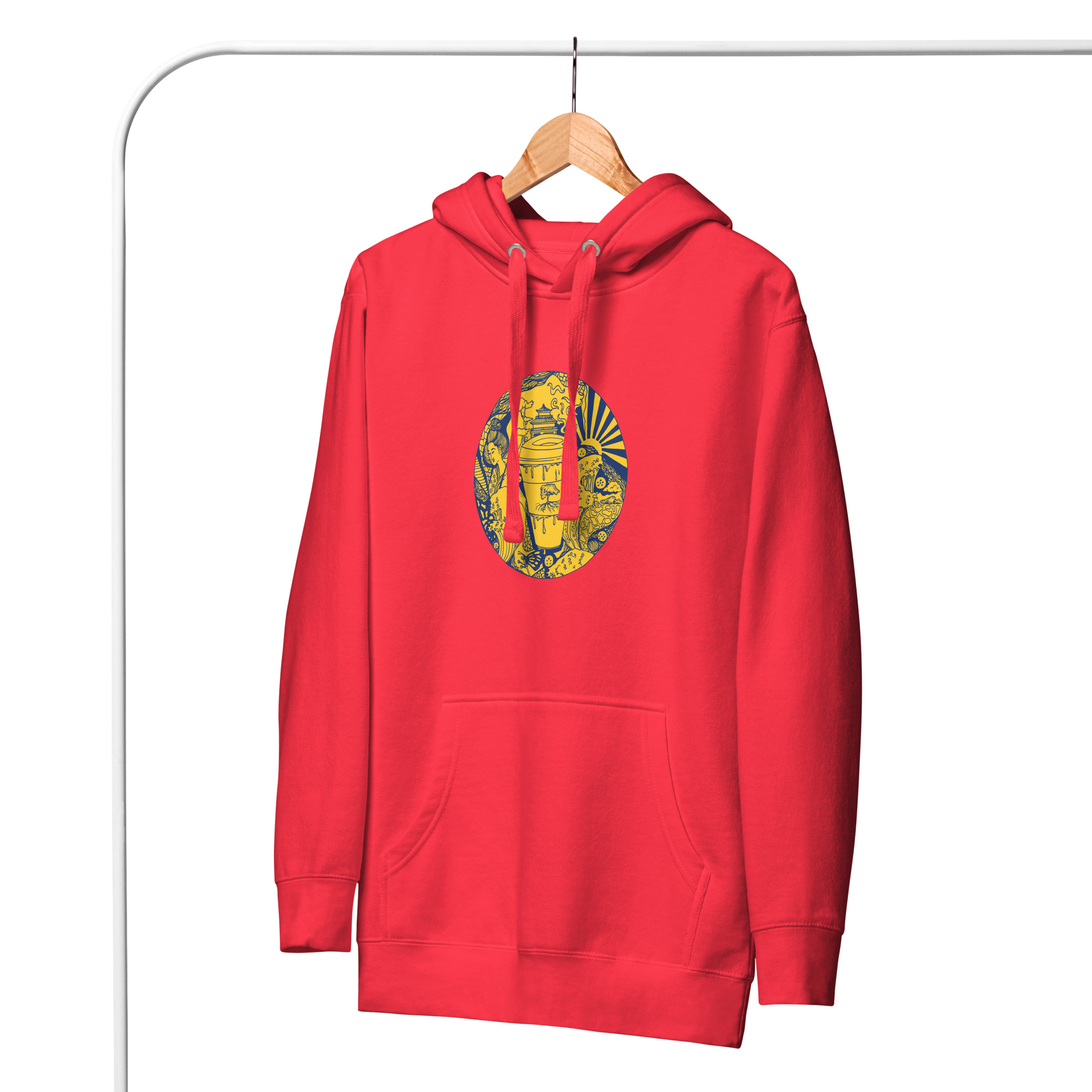 Navy Yellow Coffee in Japan - Coffee Hoodie - Image 4