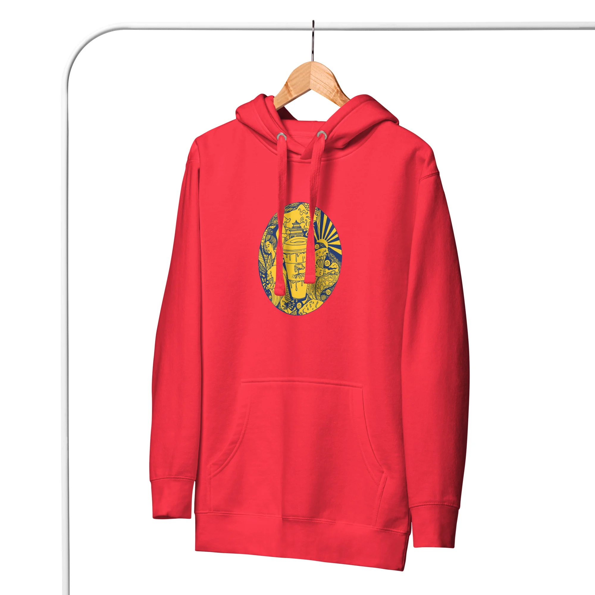 Navy Yellow Coffee in Japan - Coffee Hoodie - Image 4