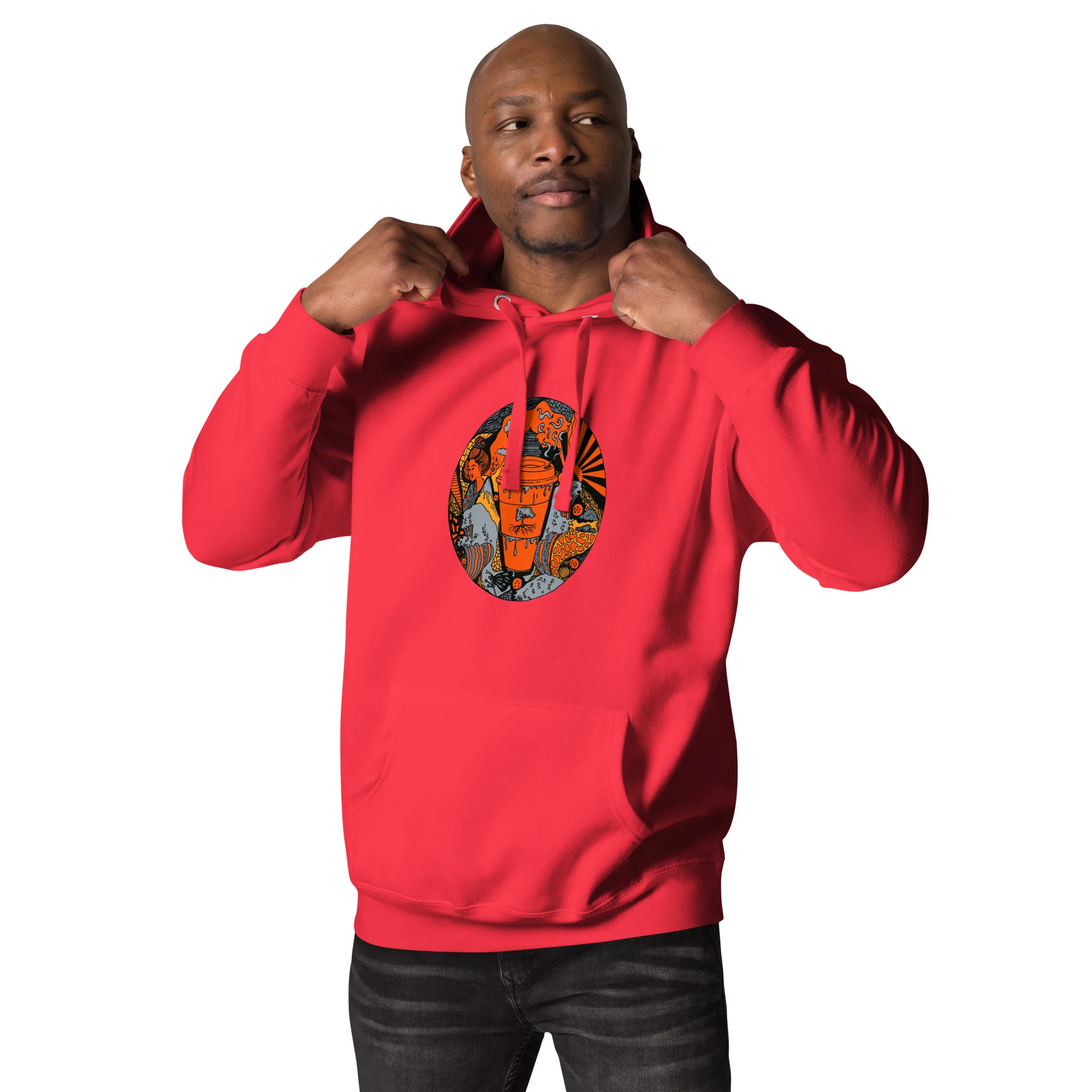 Orange and Grey Coffee in Japan - Coffee Hoodie - Image 3