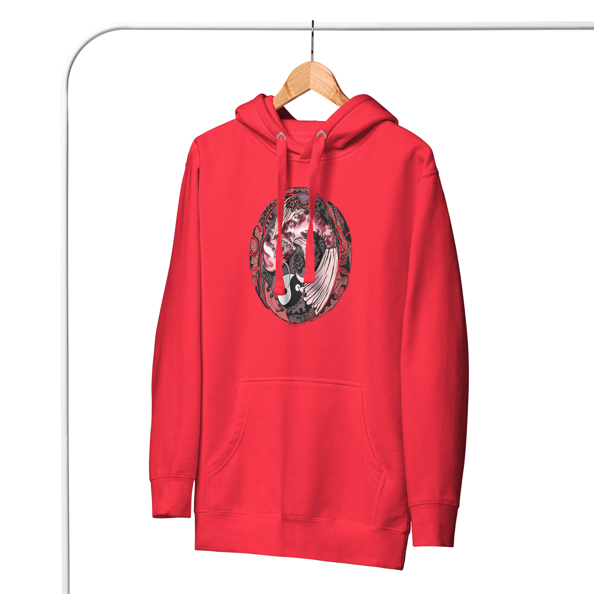 Amber and Rose Koi of Balance - Koi Fish Hoodie - Image 4