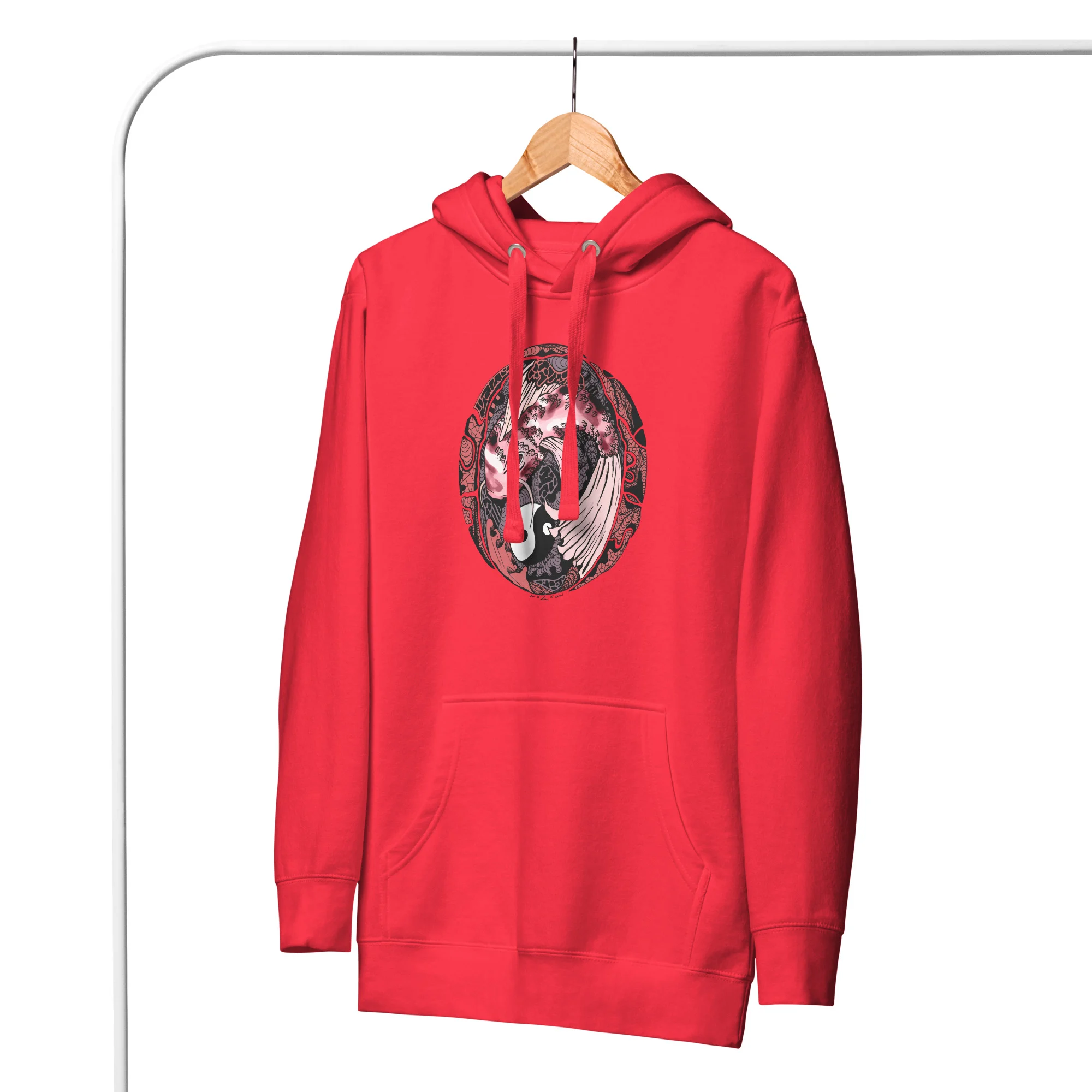 Amber and Rose Koi of Balance - Koi Fish Hoodie - Image 4