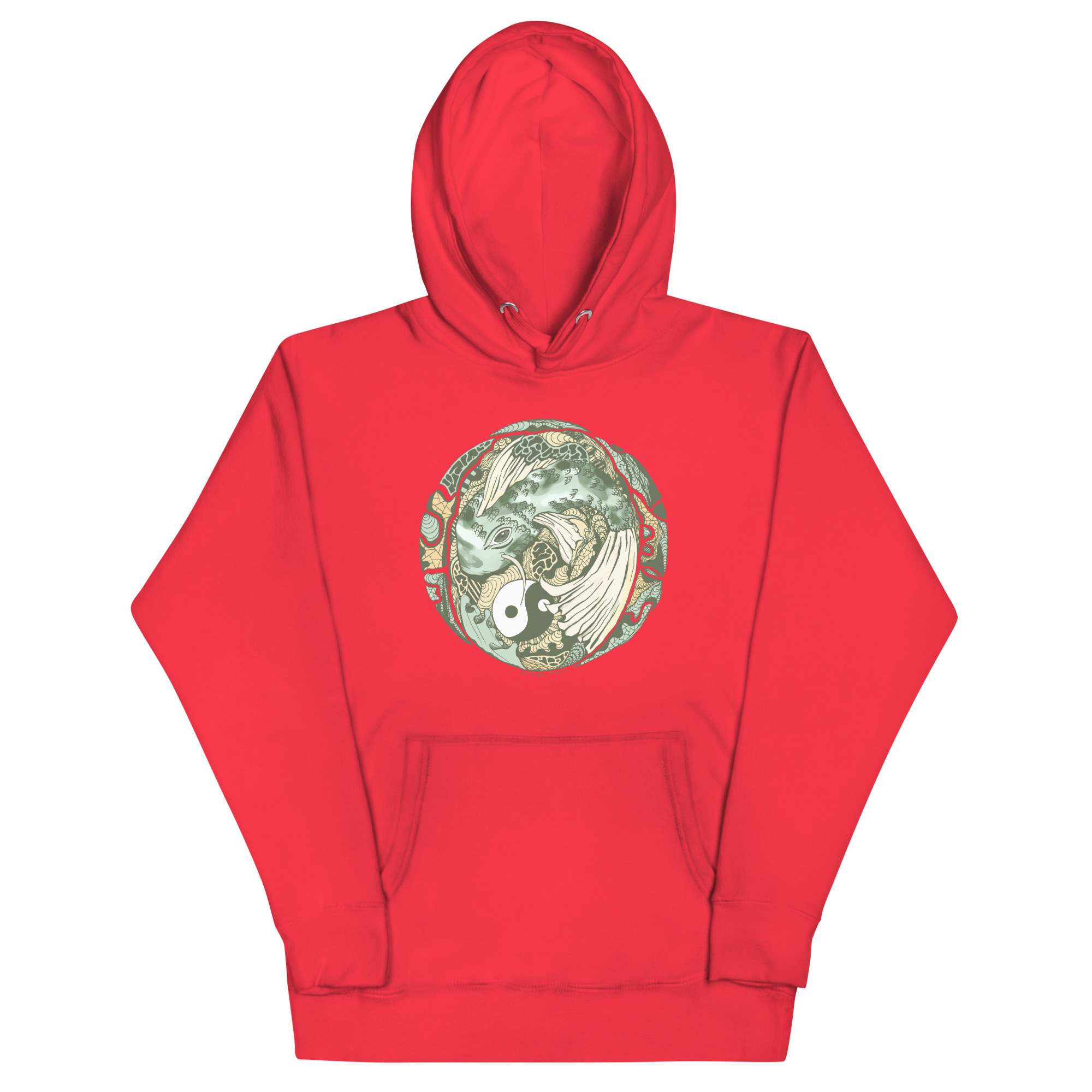 Sage Green Koi of Balance - Koi Fish Hoodie - Image 5