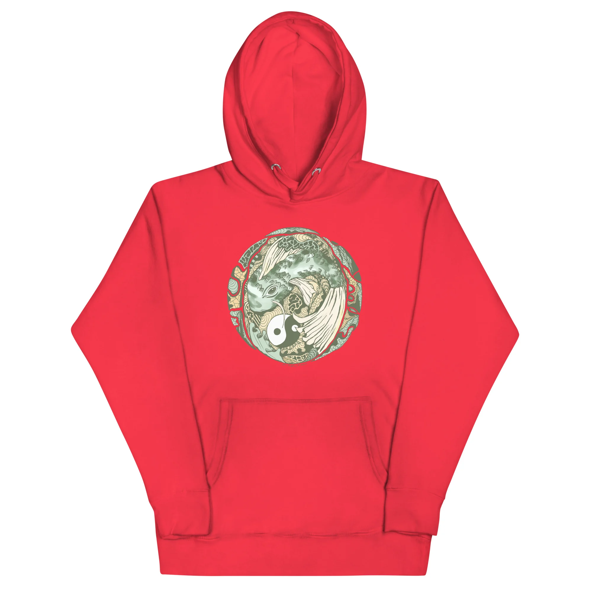Sage Green Koi of Balance - Koi Fish Hoodie - Image 5