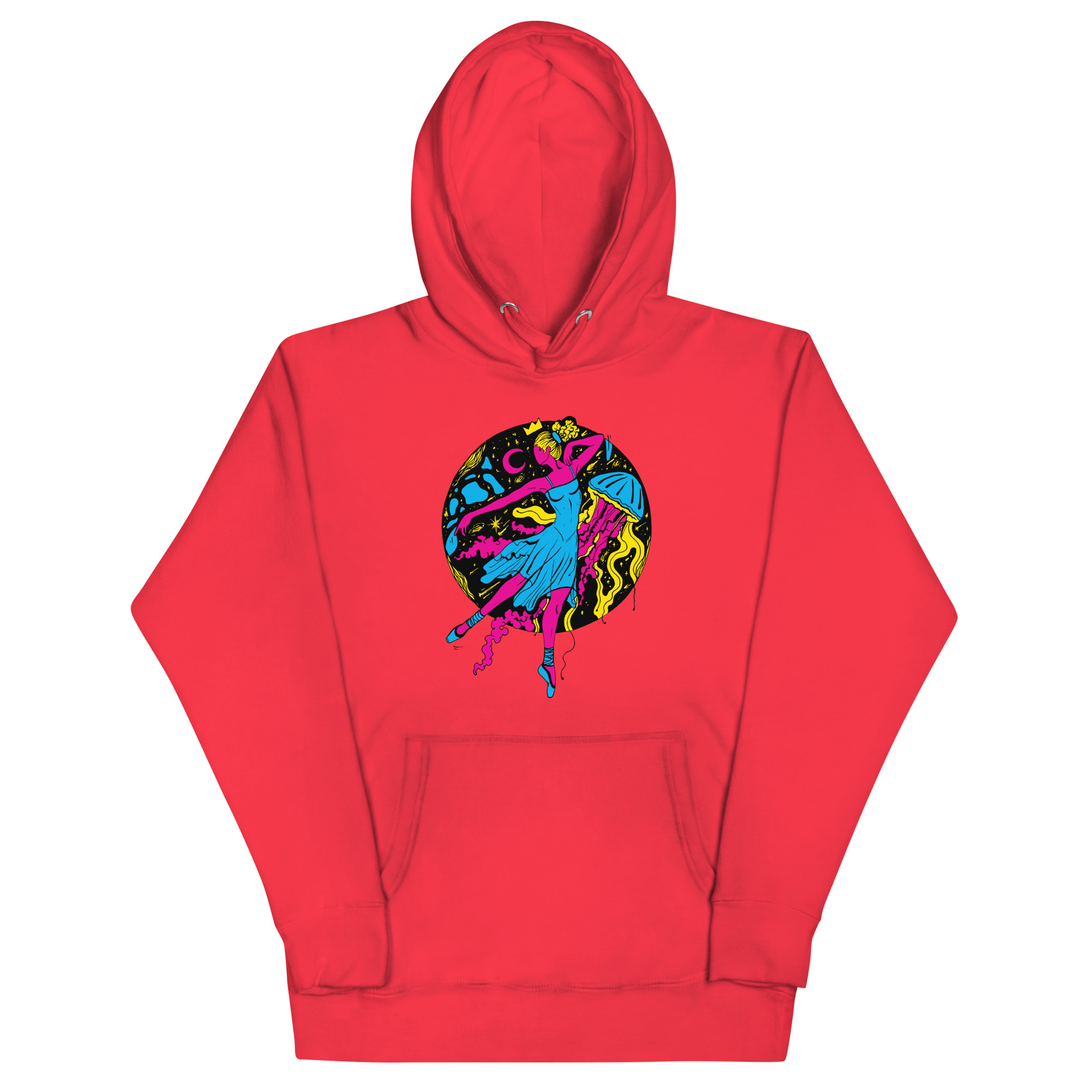 Pink and Green The Oceanic Dancer | Ballerina Drawing Hoodie - Image 5