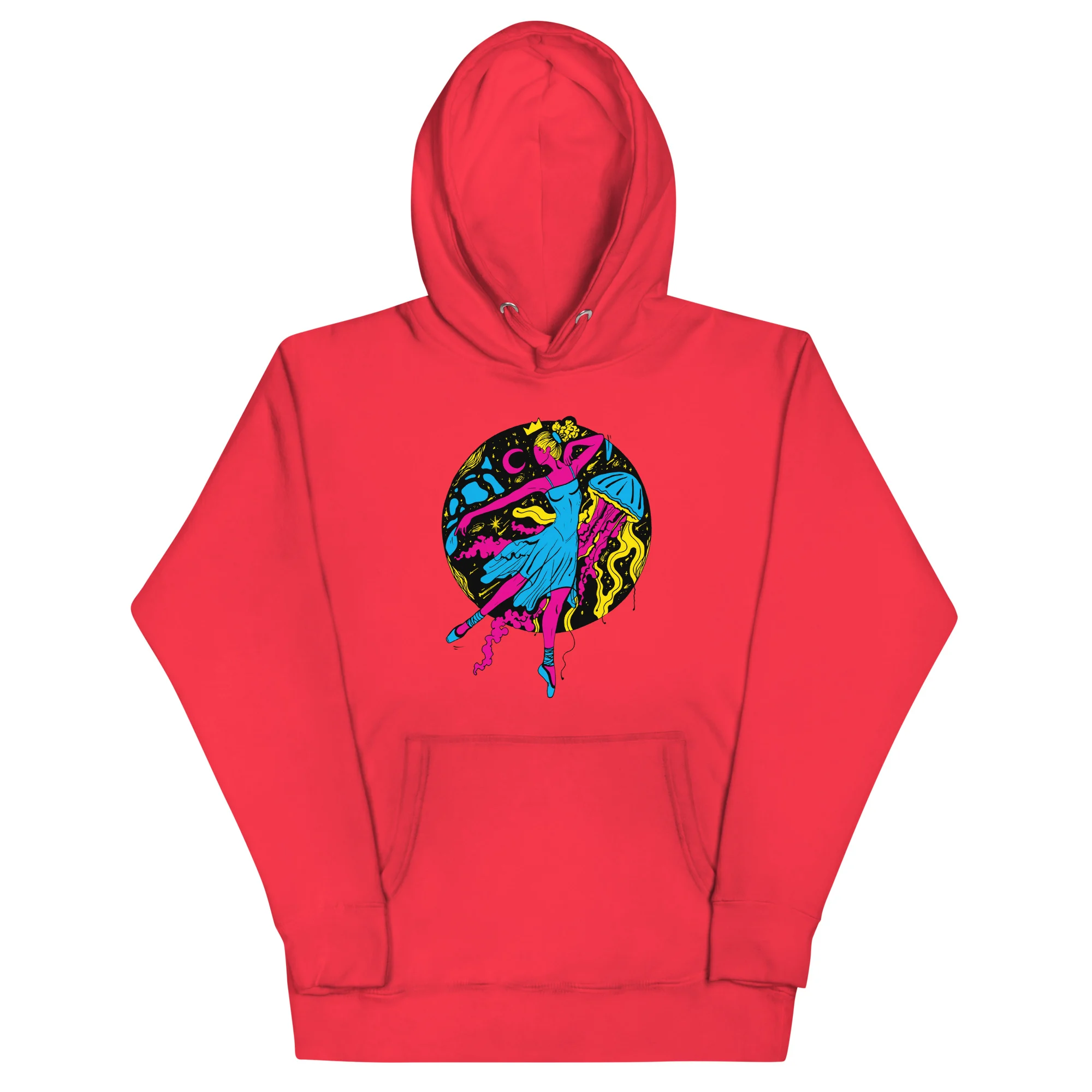 Pink and Green The Oceanic Dancer | Ballerina Drawing Hoodie - Image 5