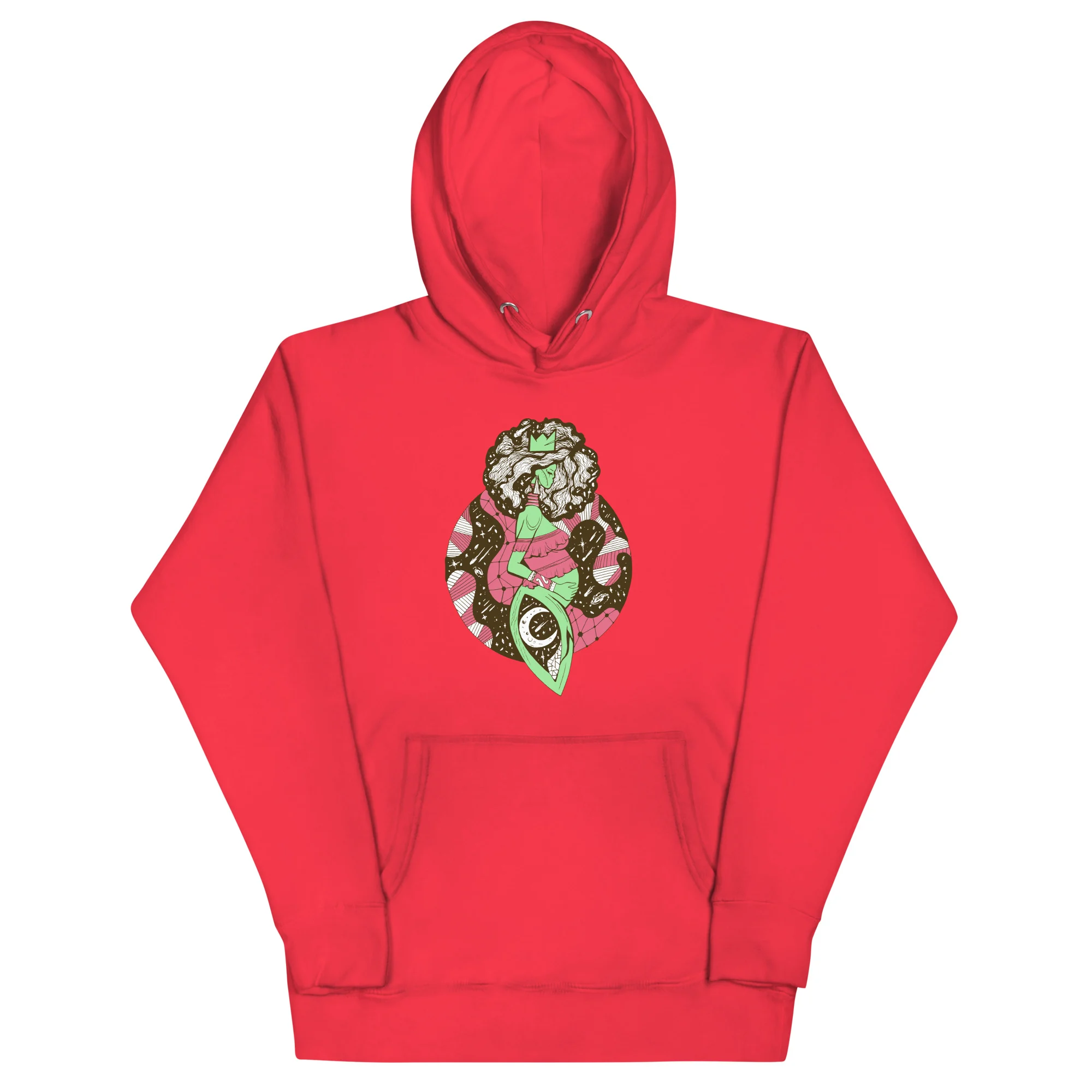 Pink and Green Birth of Sahelle | Art gift for Mom Hoodie - Image 5