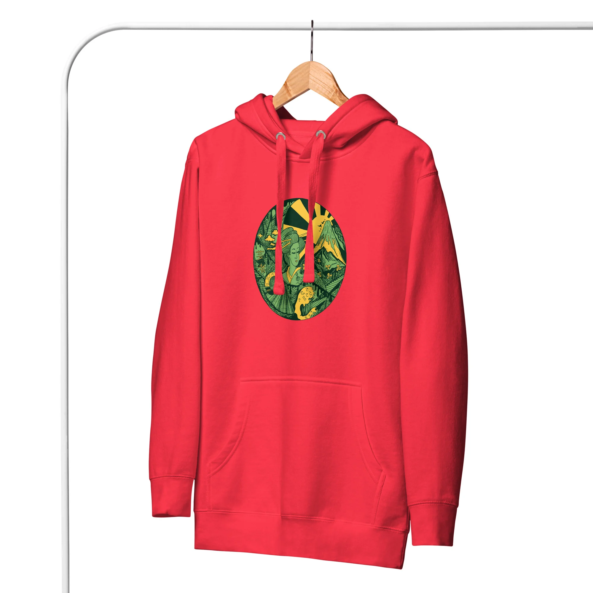 Forrest Green Dreaming of Japan - Japanese Circle Hoodie - Image 4