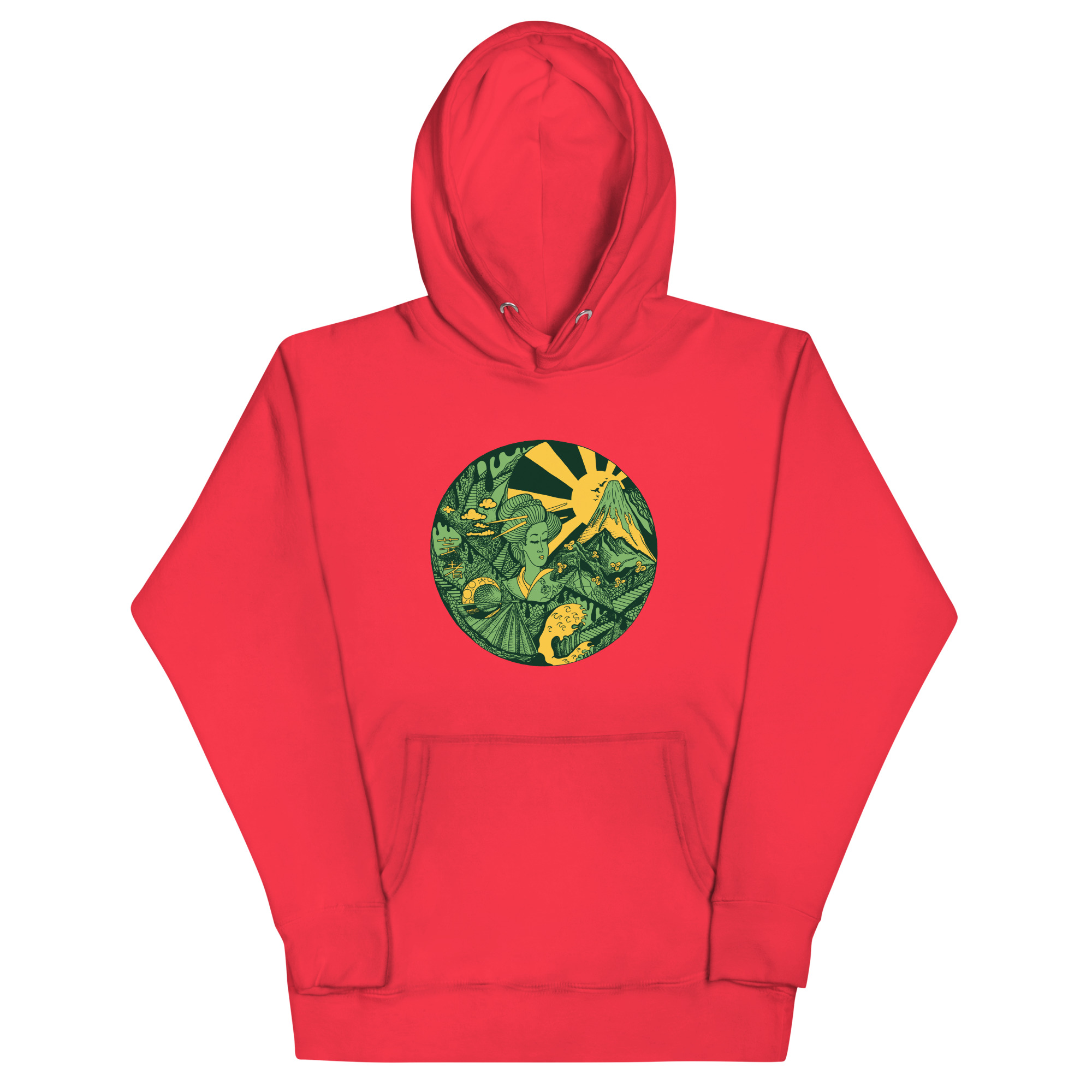 Forrest Green Dreaming of Japan - Japanese Circle Hoodie - Image 5