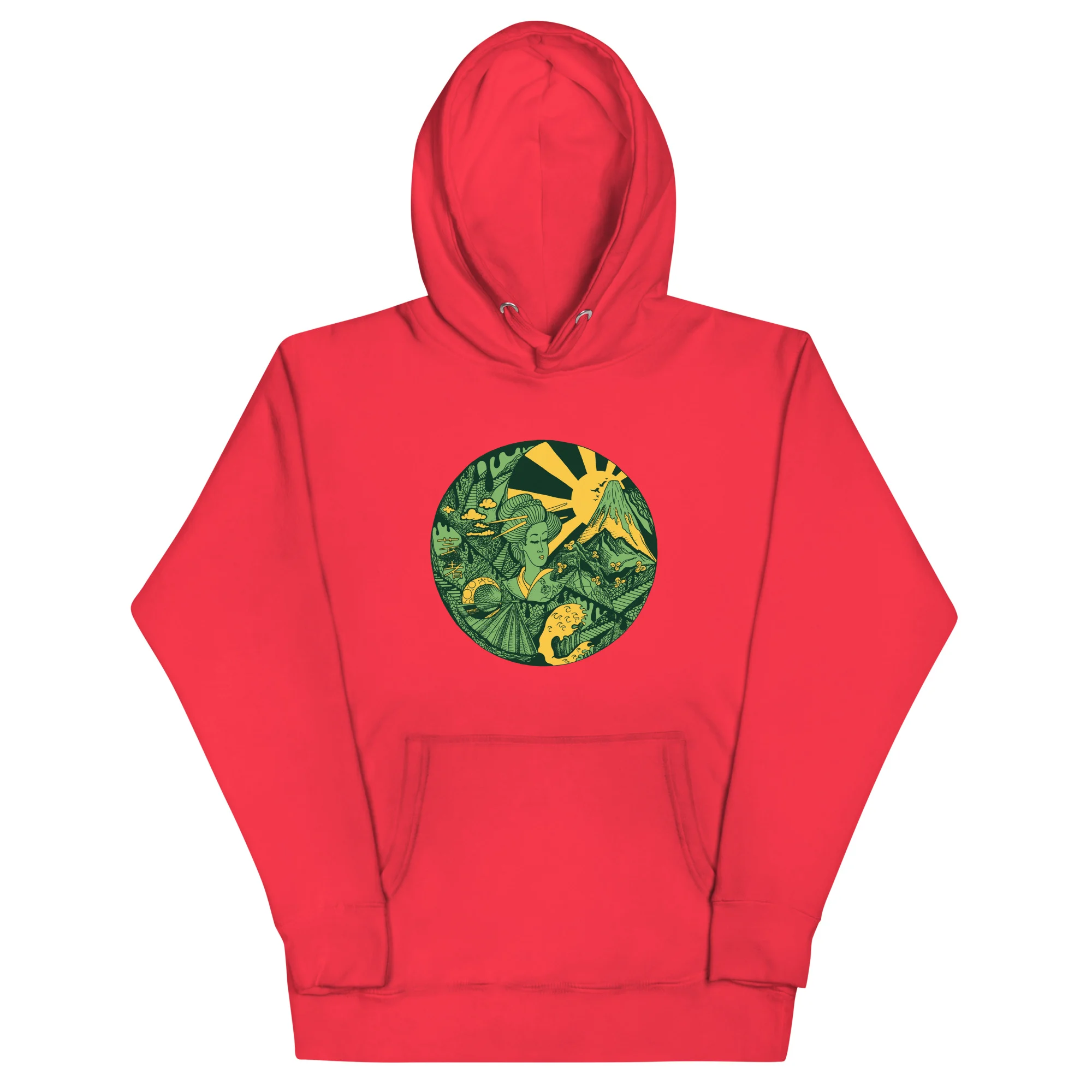 Forrest Green Dreaming of Japan - Japanese Circle Hoodie - Image 5