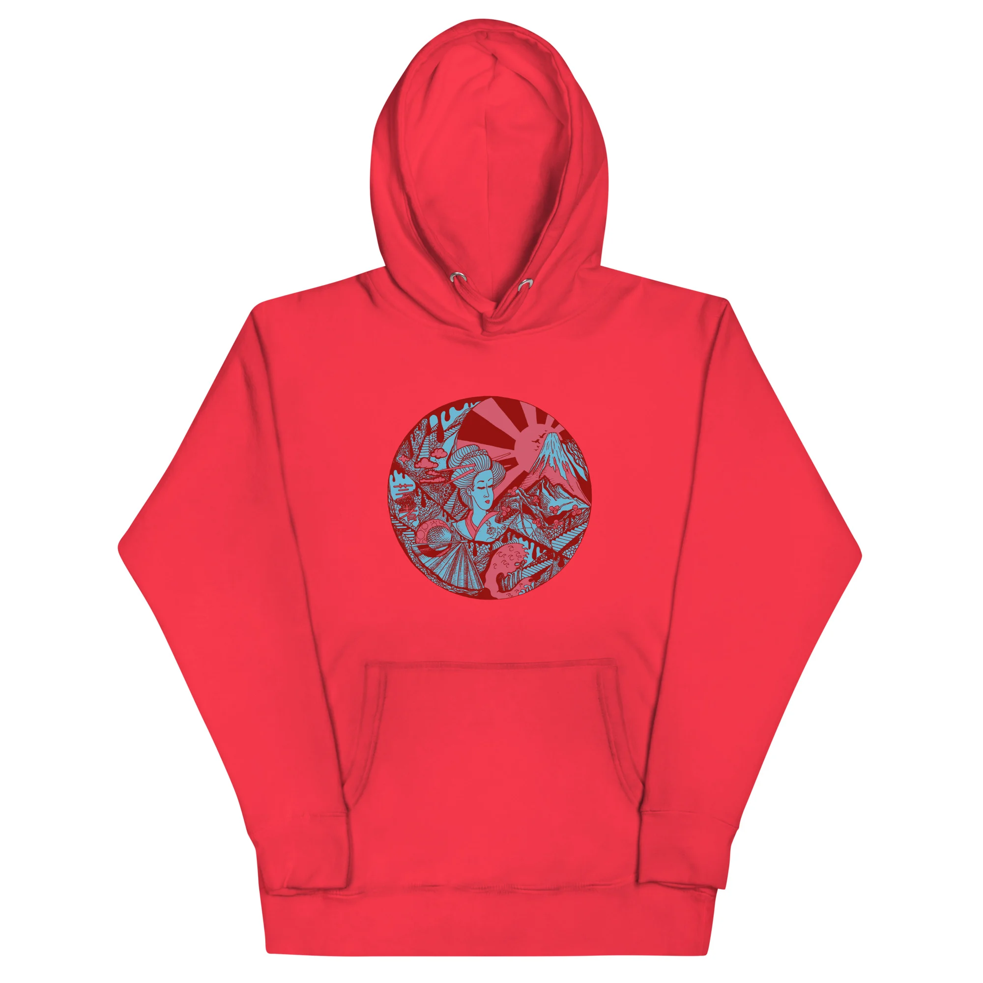 Pastel Blue Dreaming of Japan - Japanese Circle Hoodie - Image 5