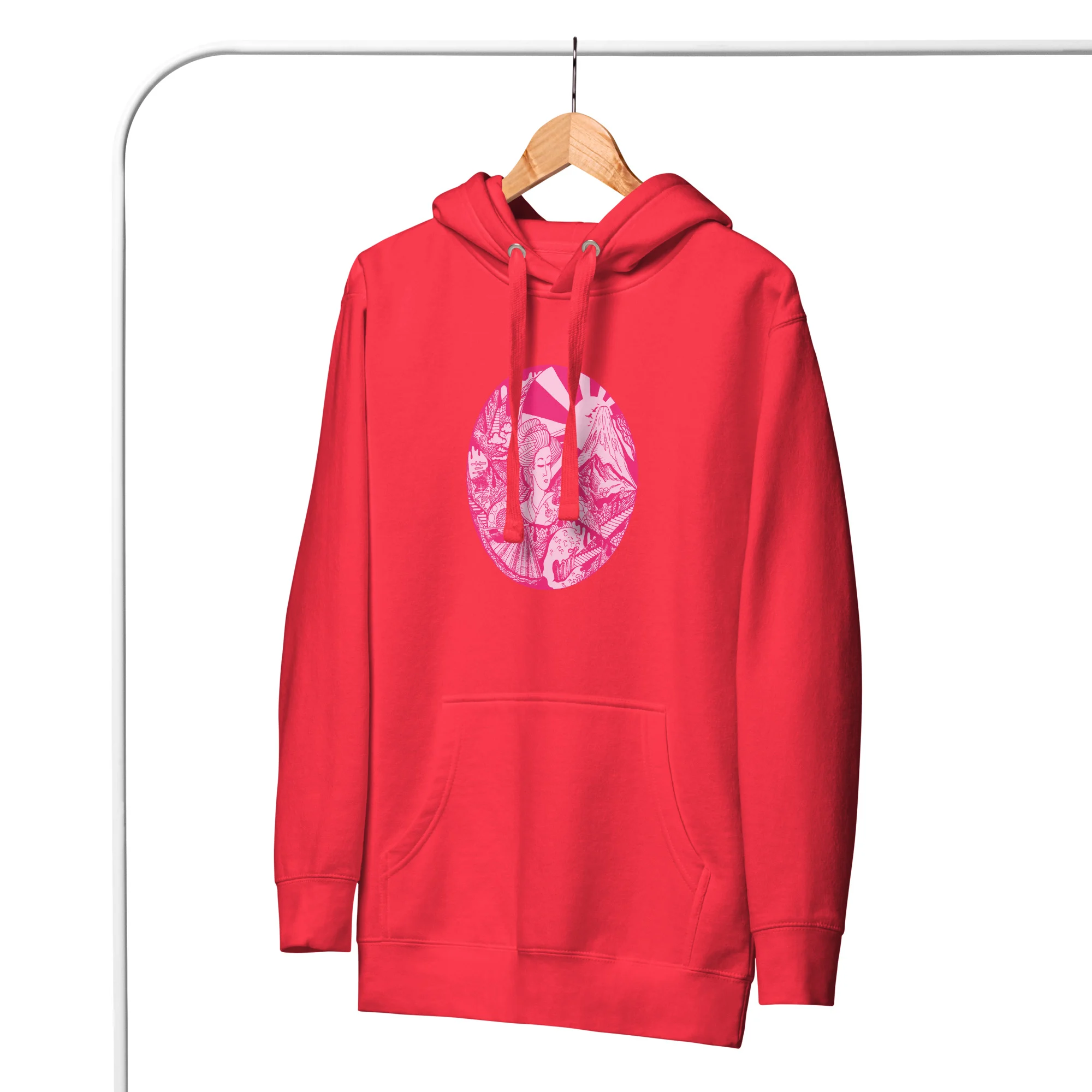 Pink Dreaming of Japan - Japanese Circle Hoodie - Image 4