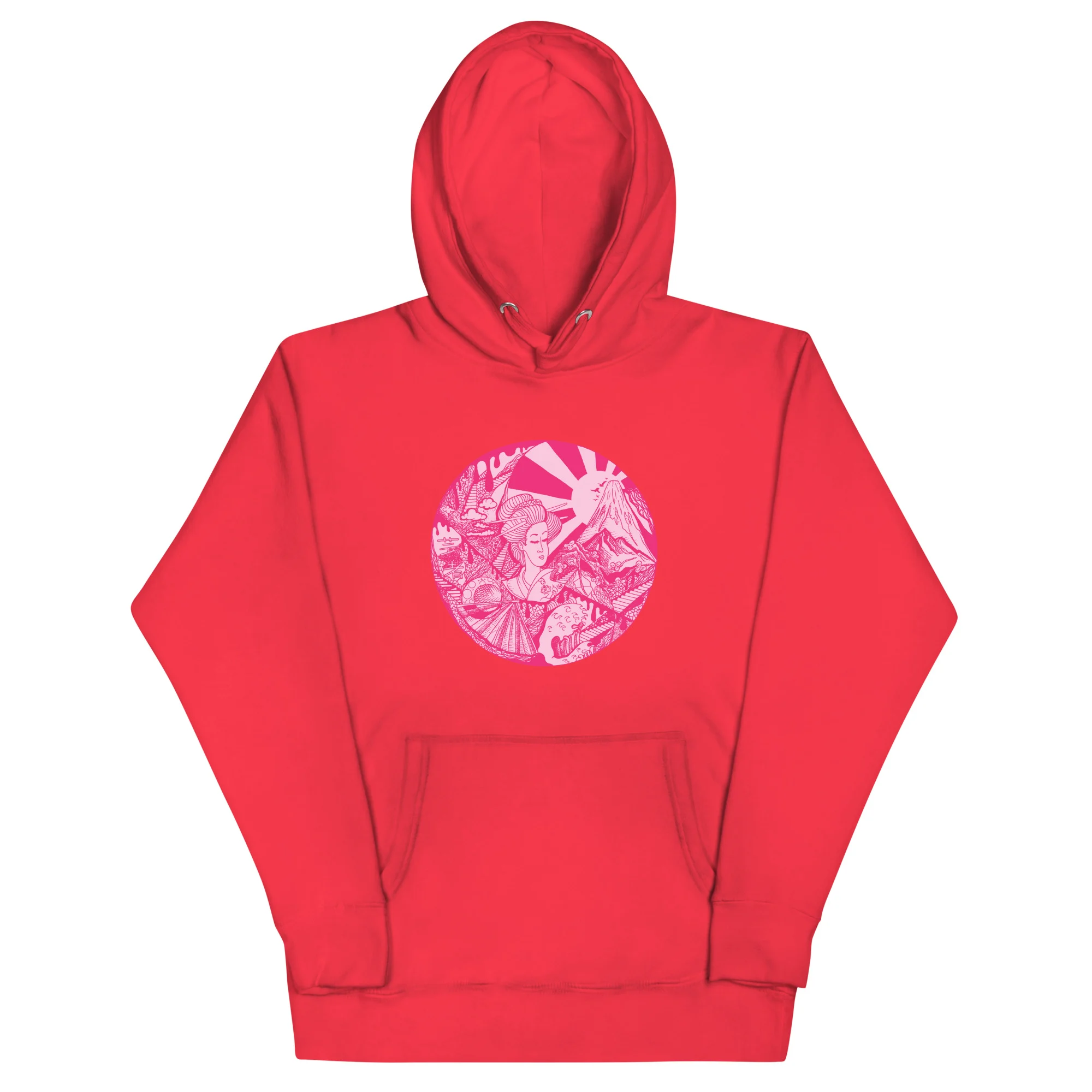 Pink Dreaming of Japan - Japanese Circle Hoodie - Image 5