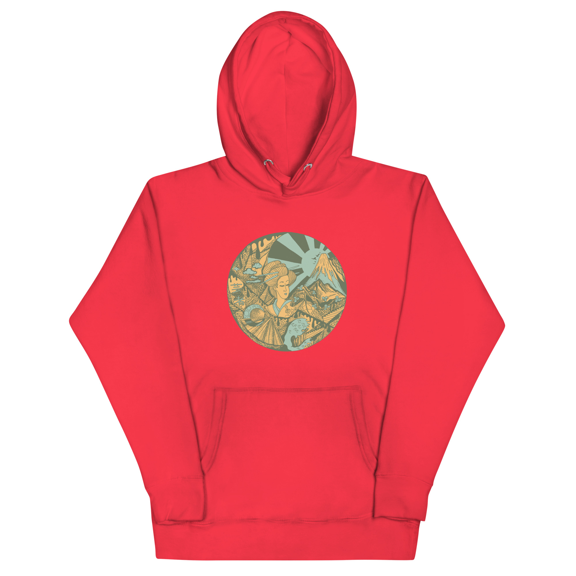 Sage Green Dreaming of Japan - Japanese Circle Hoodie - Image 5