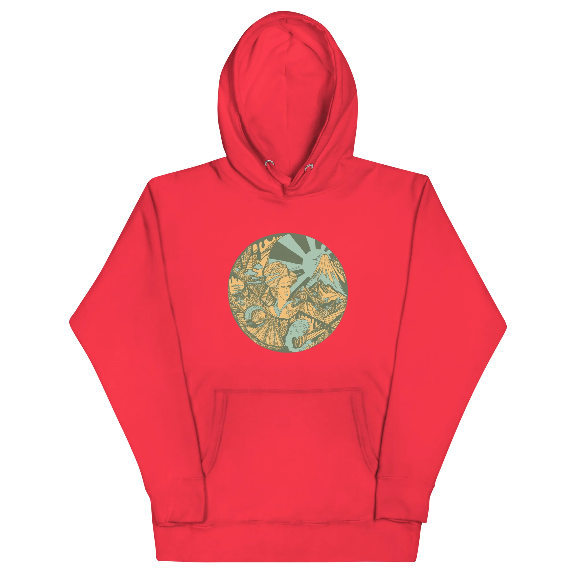Sage Green Dreaming of Japan - Japanese Circle Hoodie - Image 5