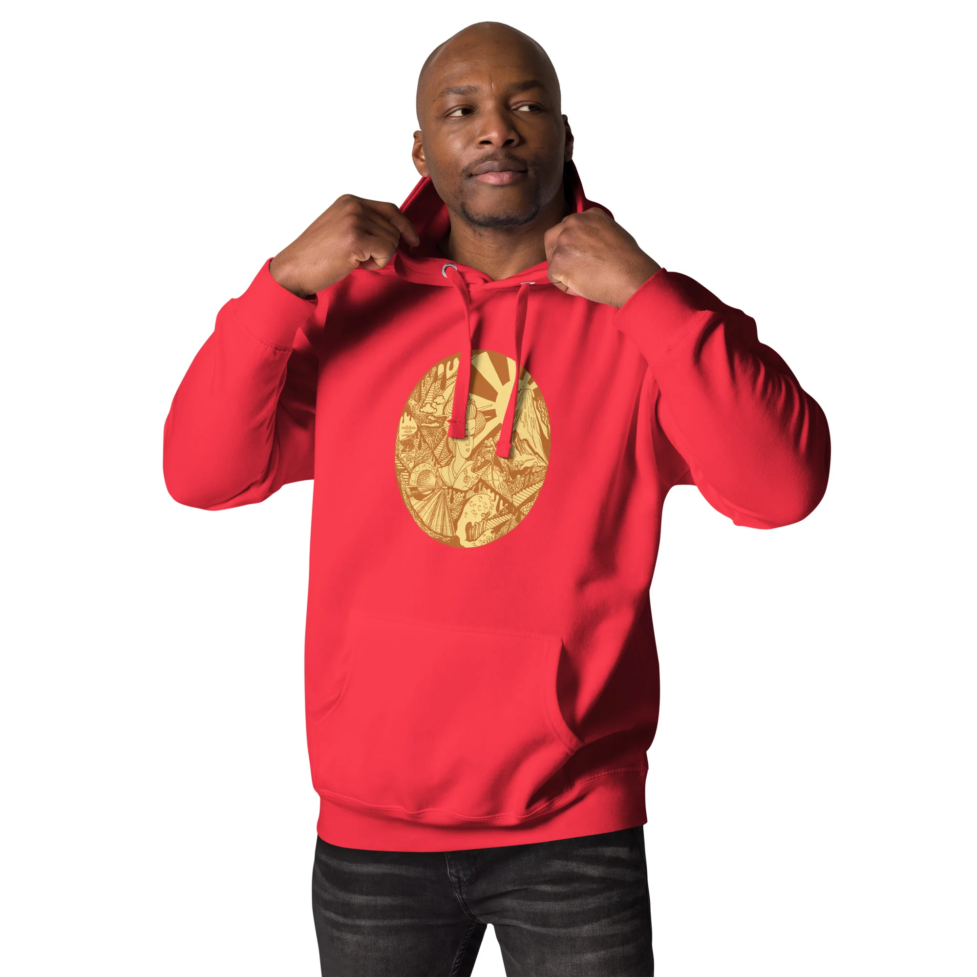 Terracotta Dreaming of Japan - Japanese Circle Hoodie - Image 3