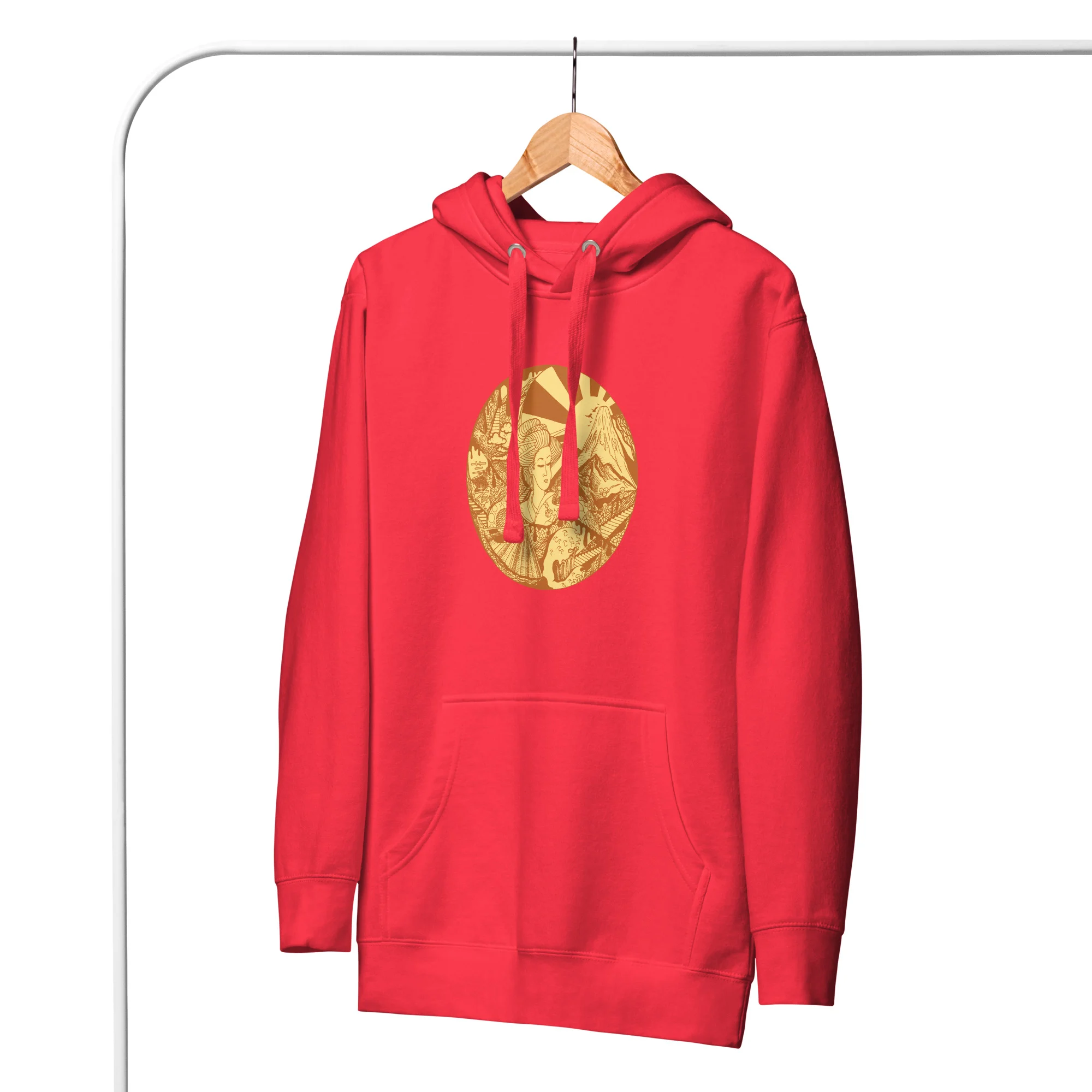 Terracotta Dreaming of Japan - Japanese Circle Hoodie - Image 4