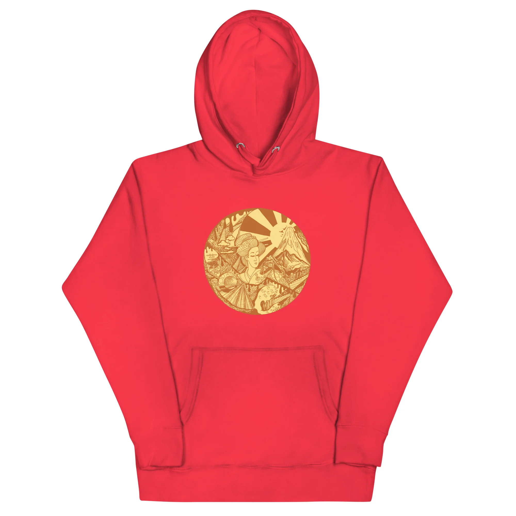 Terracotta Dreaming of Japan - Japanese Circle Hoodie - Image 5