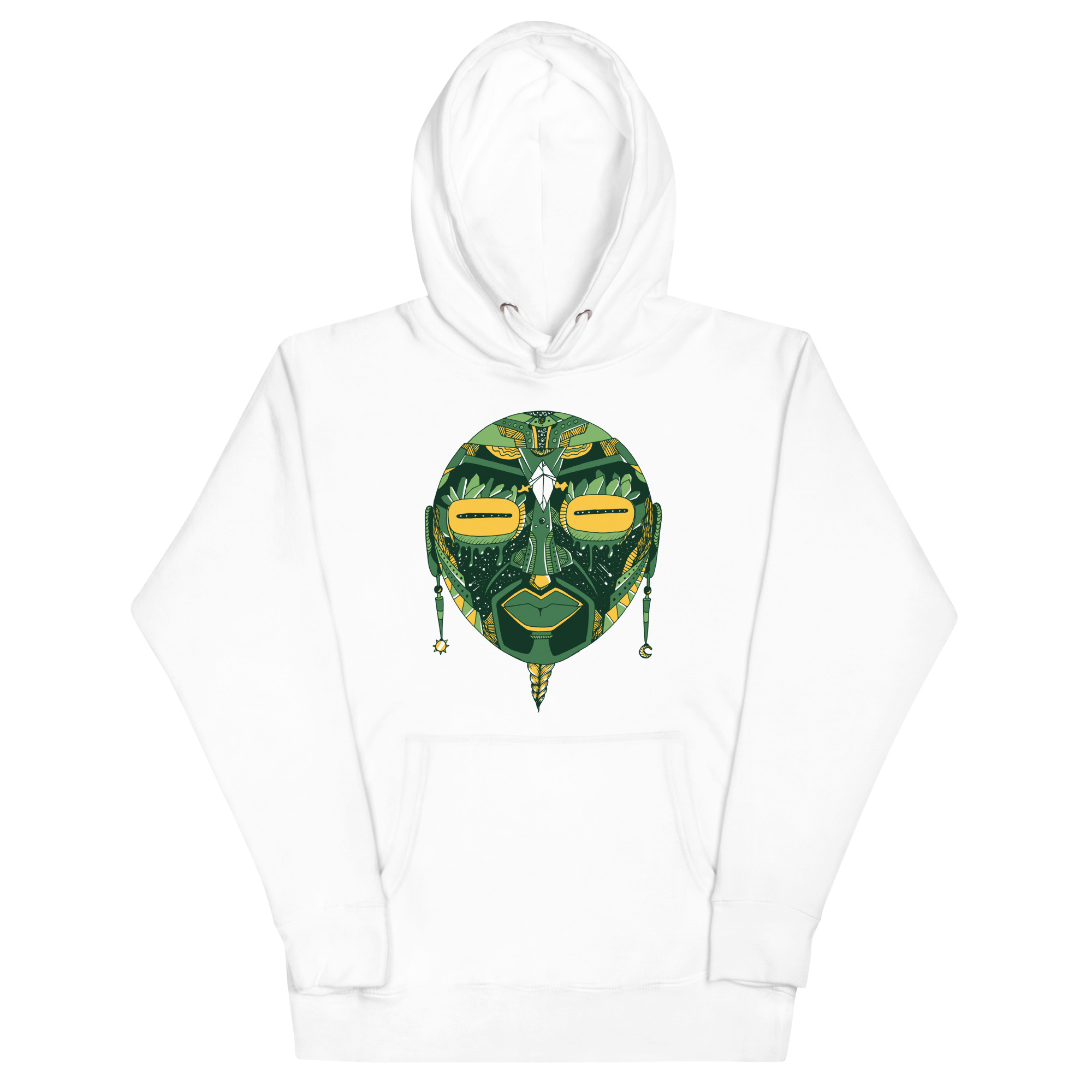 Forrest Green African Mask No. 2 - African Hoodie - Image 7