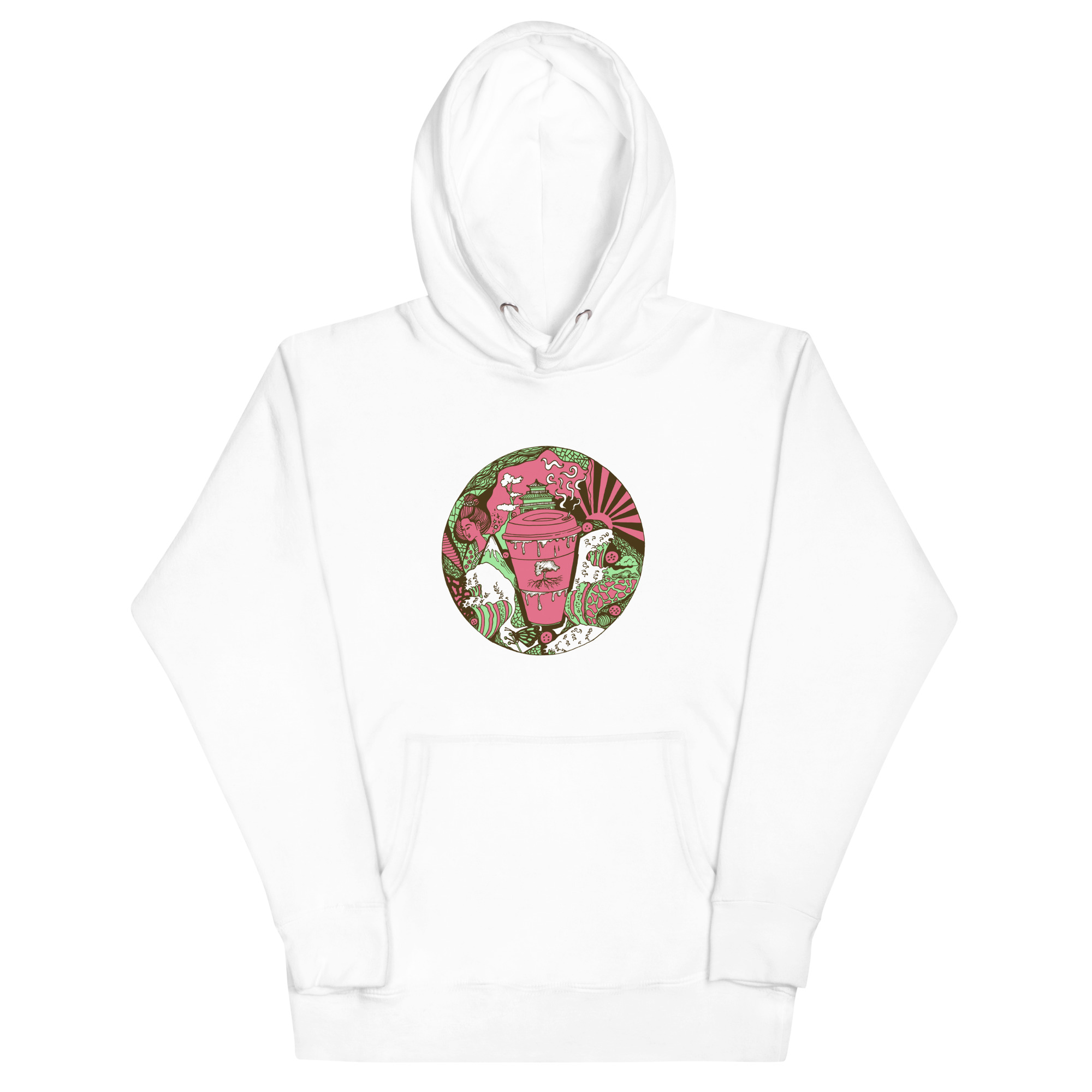 Pink and Green Coffee in Japan - Coffee Hoodie - Image 7