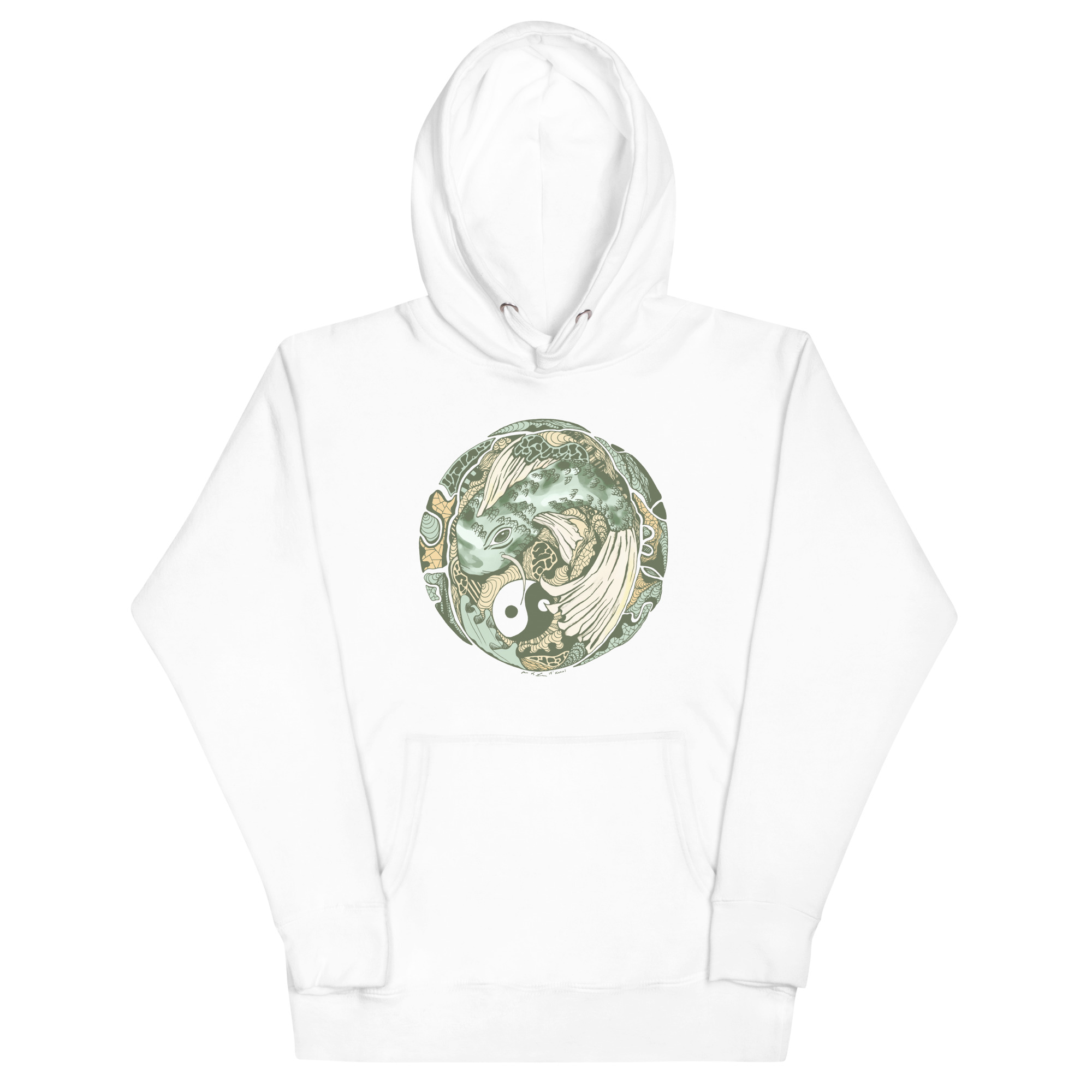 Sage Green Koi of Balance - Koi Fish Hoodie - Image 7