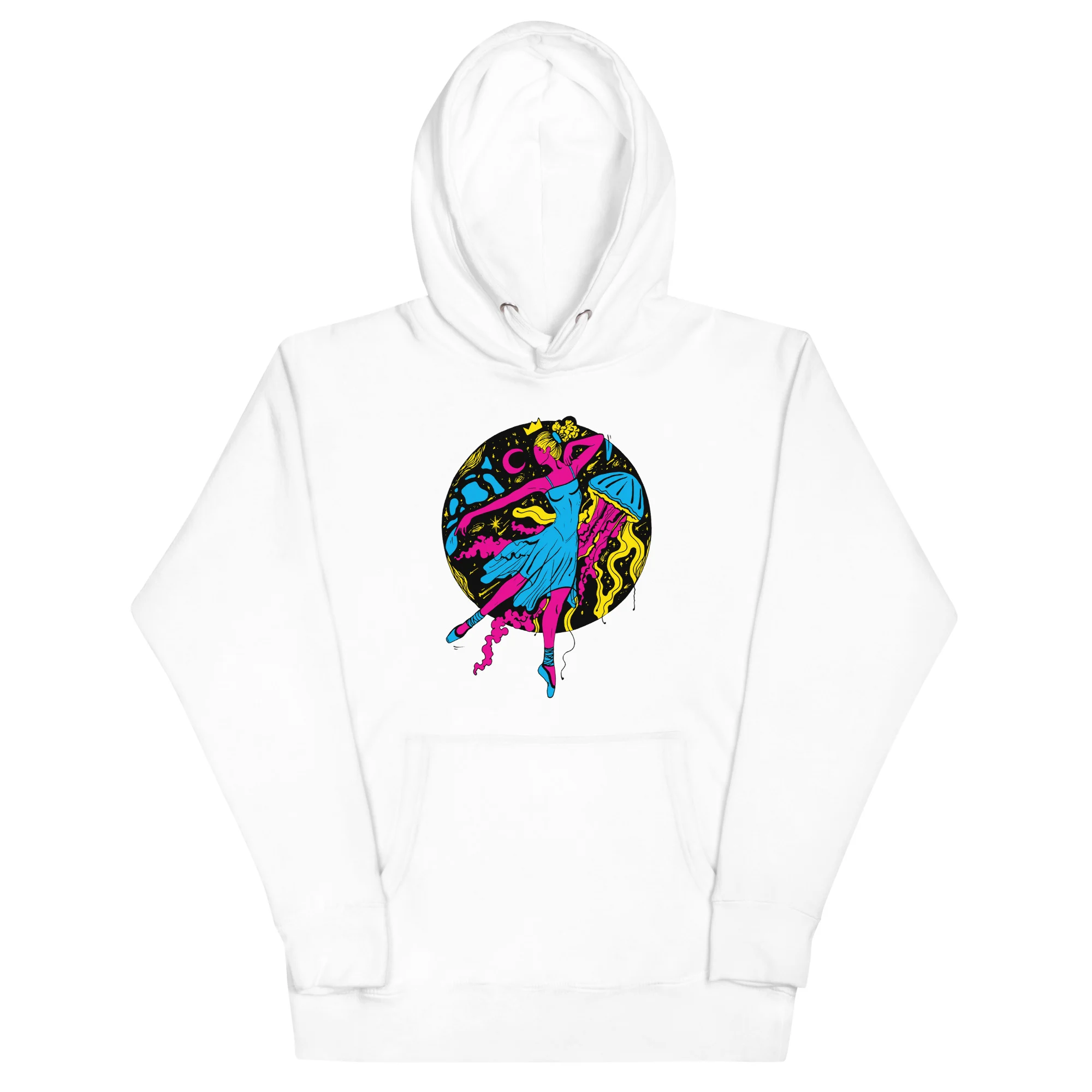 Pink and Green The Oceanic Dancer | Ballerina Drawing Hoodie - Image 7