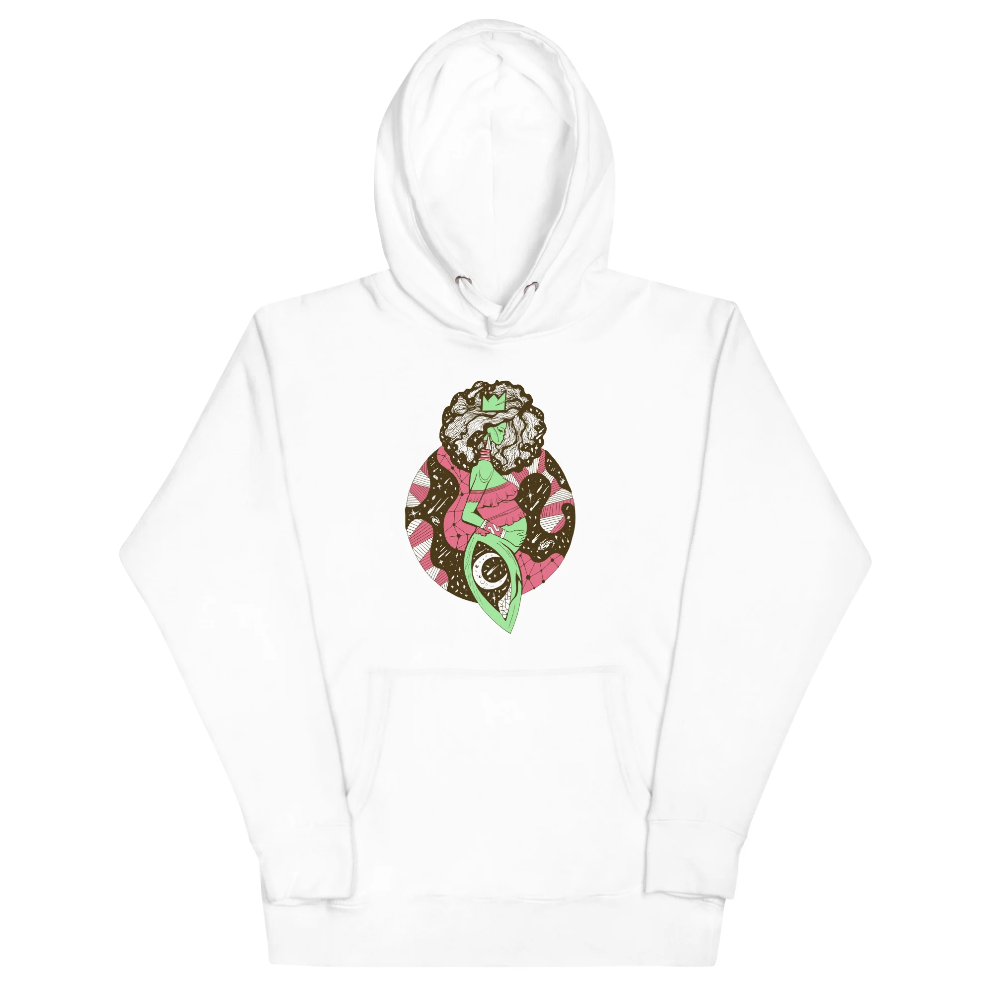 Pink and Green Birth of Sahelle | Art gift for Mom Hoodie - Image 7