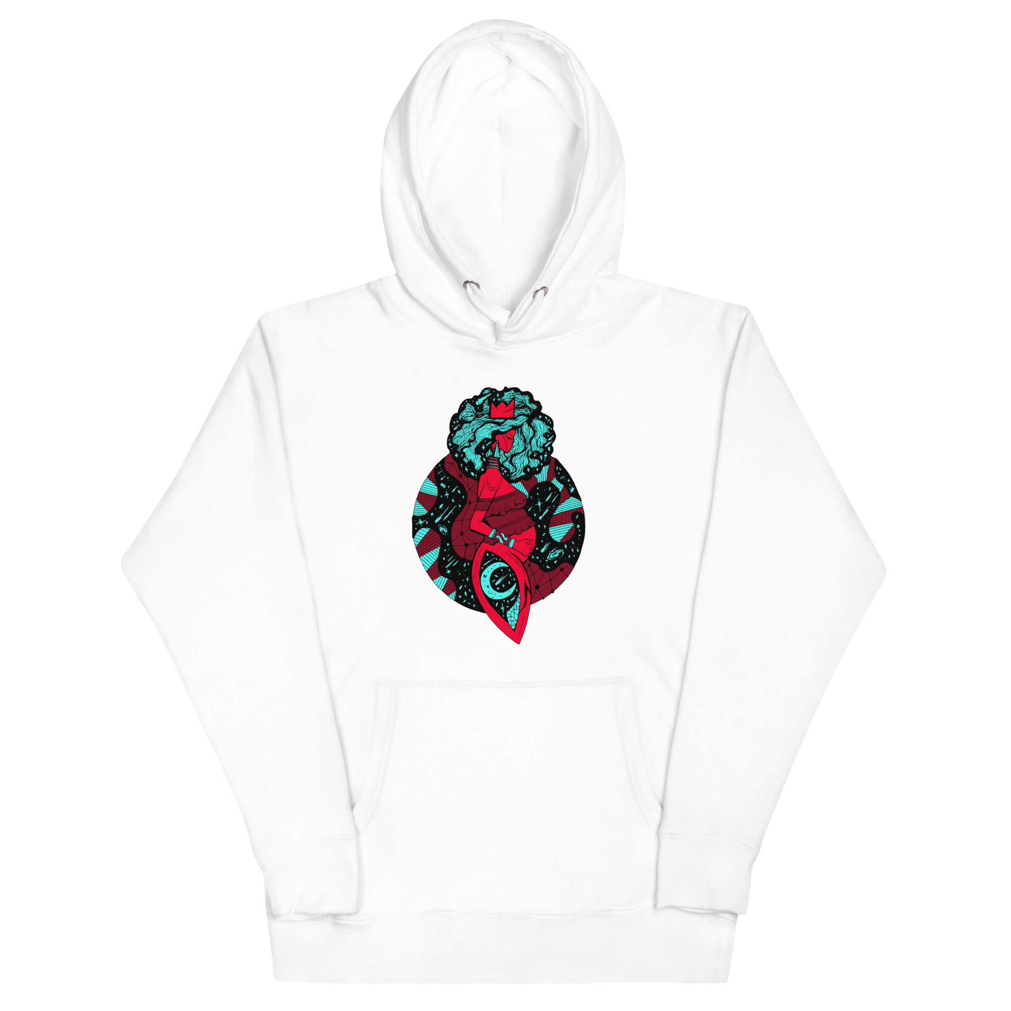 Turquoise Red Birth of Sahelle | Art gift for Mom Hoodie - Image 7