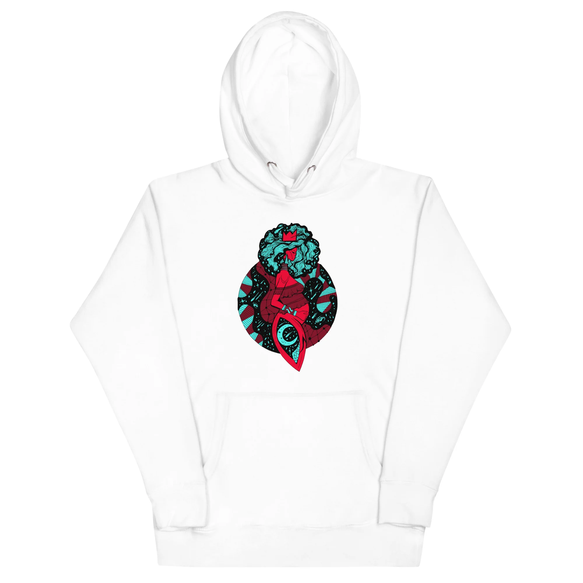 Turquoise Red Birth of Sahelle | Art gift for Mom Hoodie - Image 7