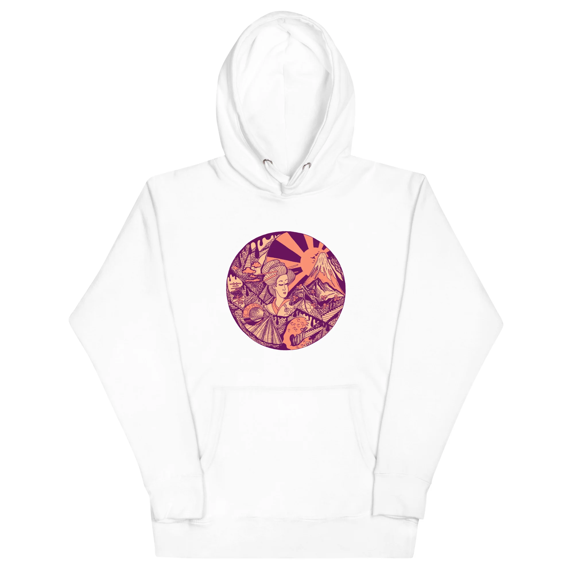 Peach Dreaming of Japan - Japanese Circle Hoodie - Image 7