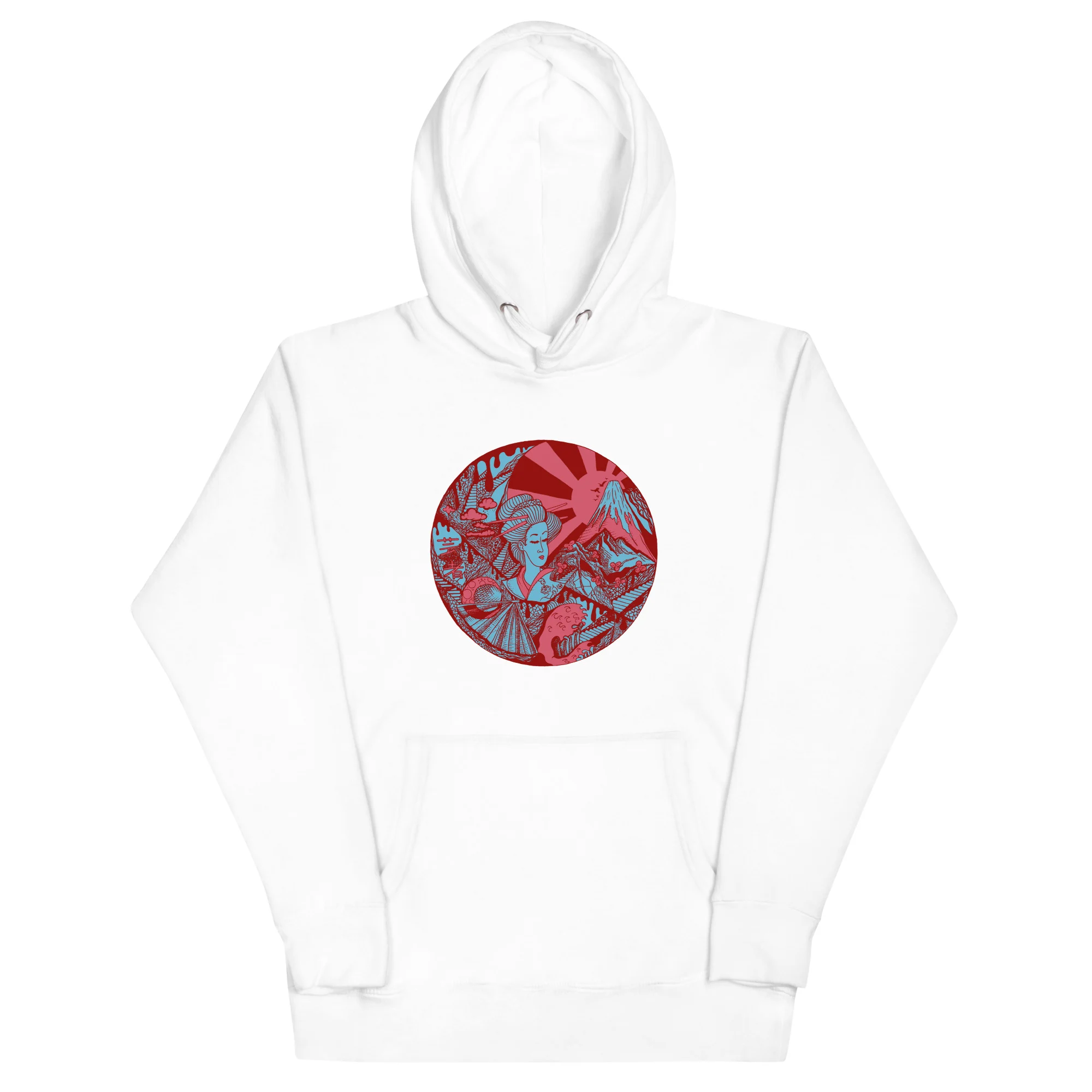 Pastel Blue Dreaming of Japan - Japanese Circle Hoodie - Image 7