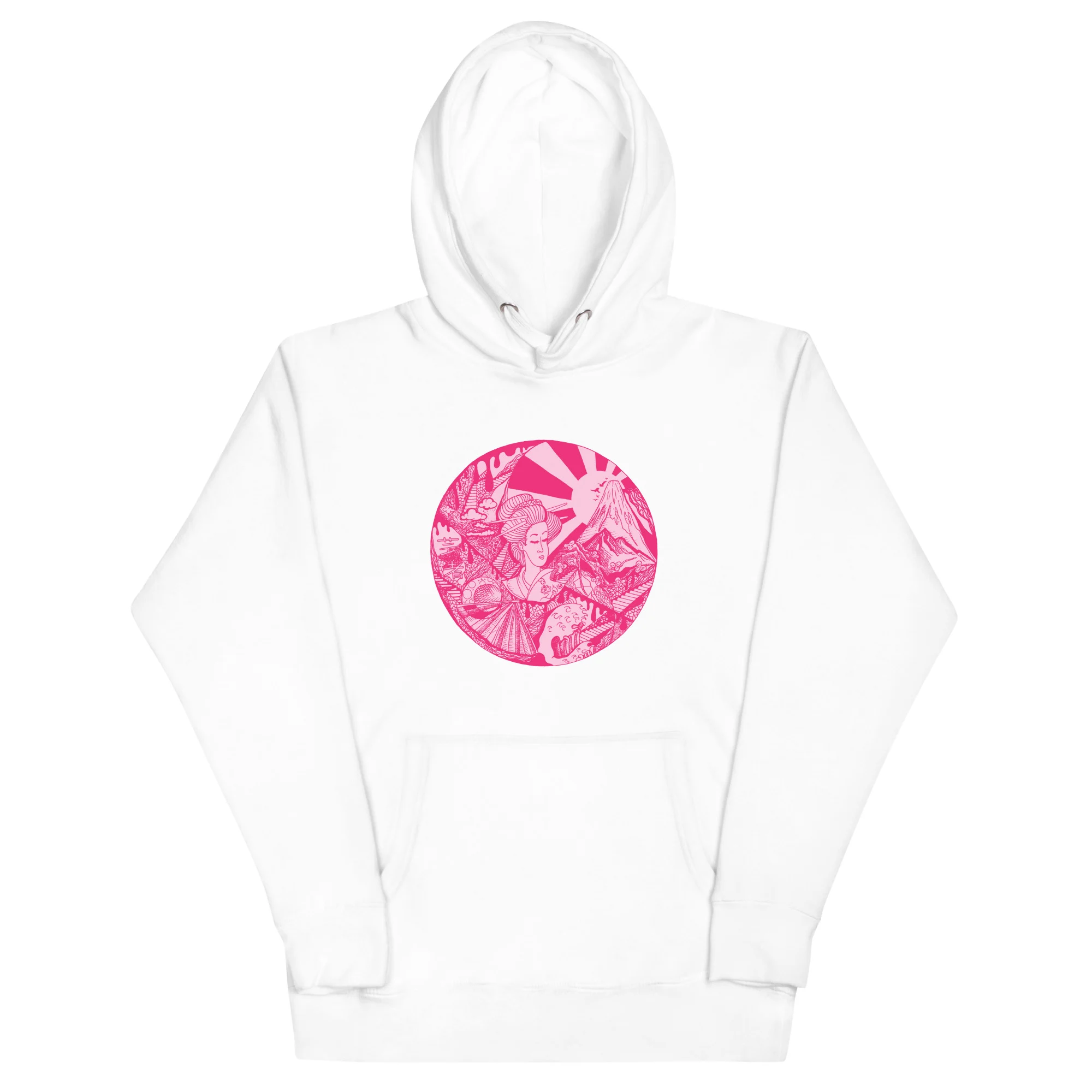 Pink Dreaming of Japan - Japanese Circle Hoodie - Image 7