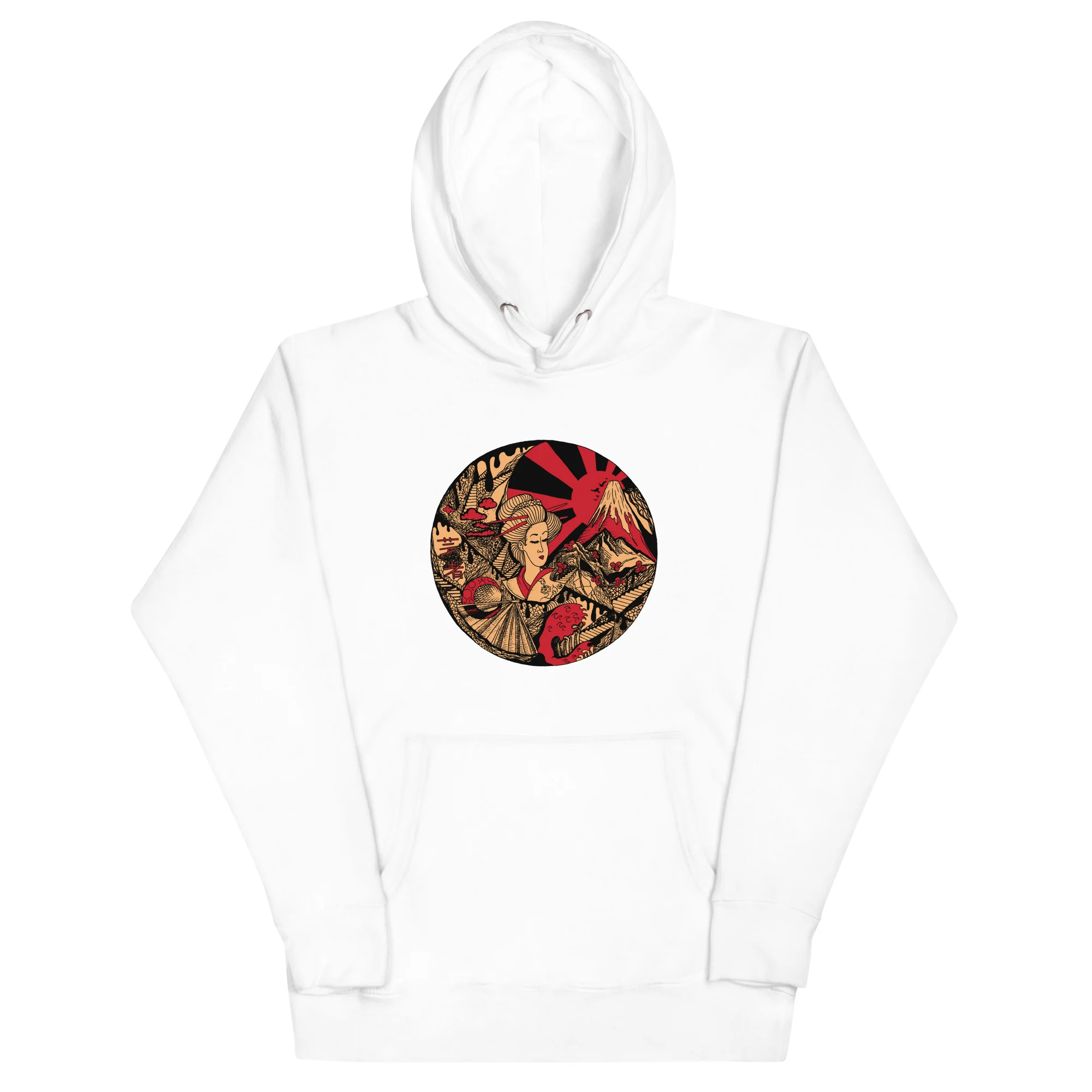 Cream and Red Dreaming of Japan - Japanese Circle Hoodie - Image 7