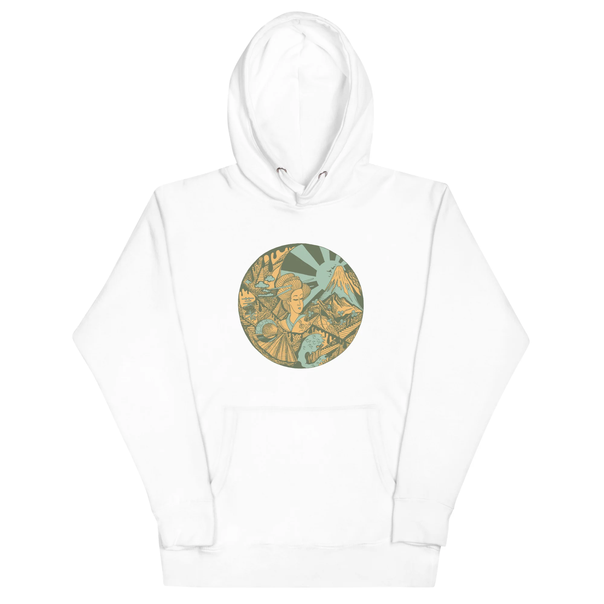 Sage Green Dreaming of Japan - Japanese Circle Hoodie - Image 7