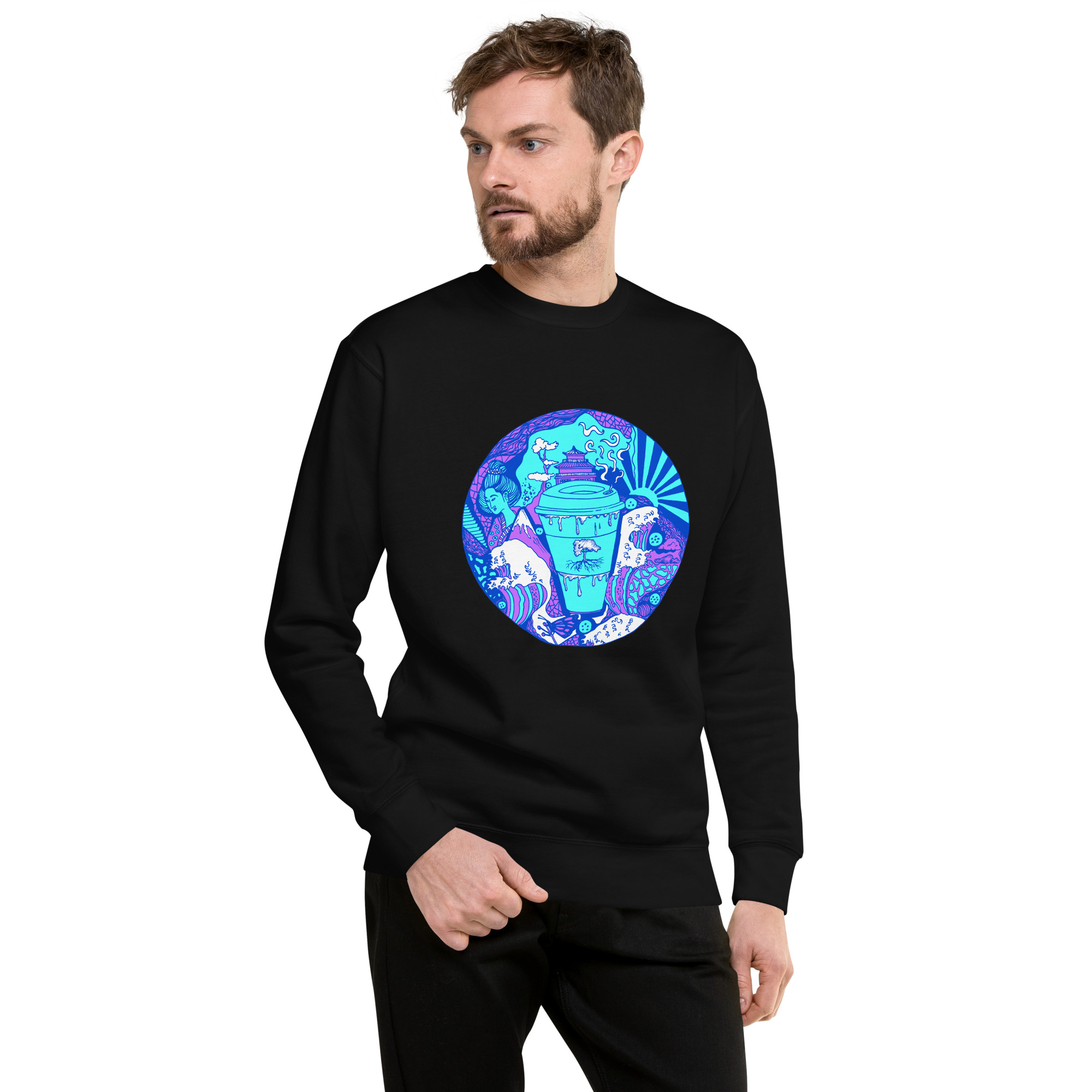 Blue Coffee in Japan - Coffee Sweatshirt - Image 2